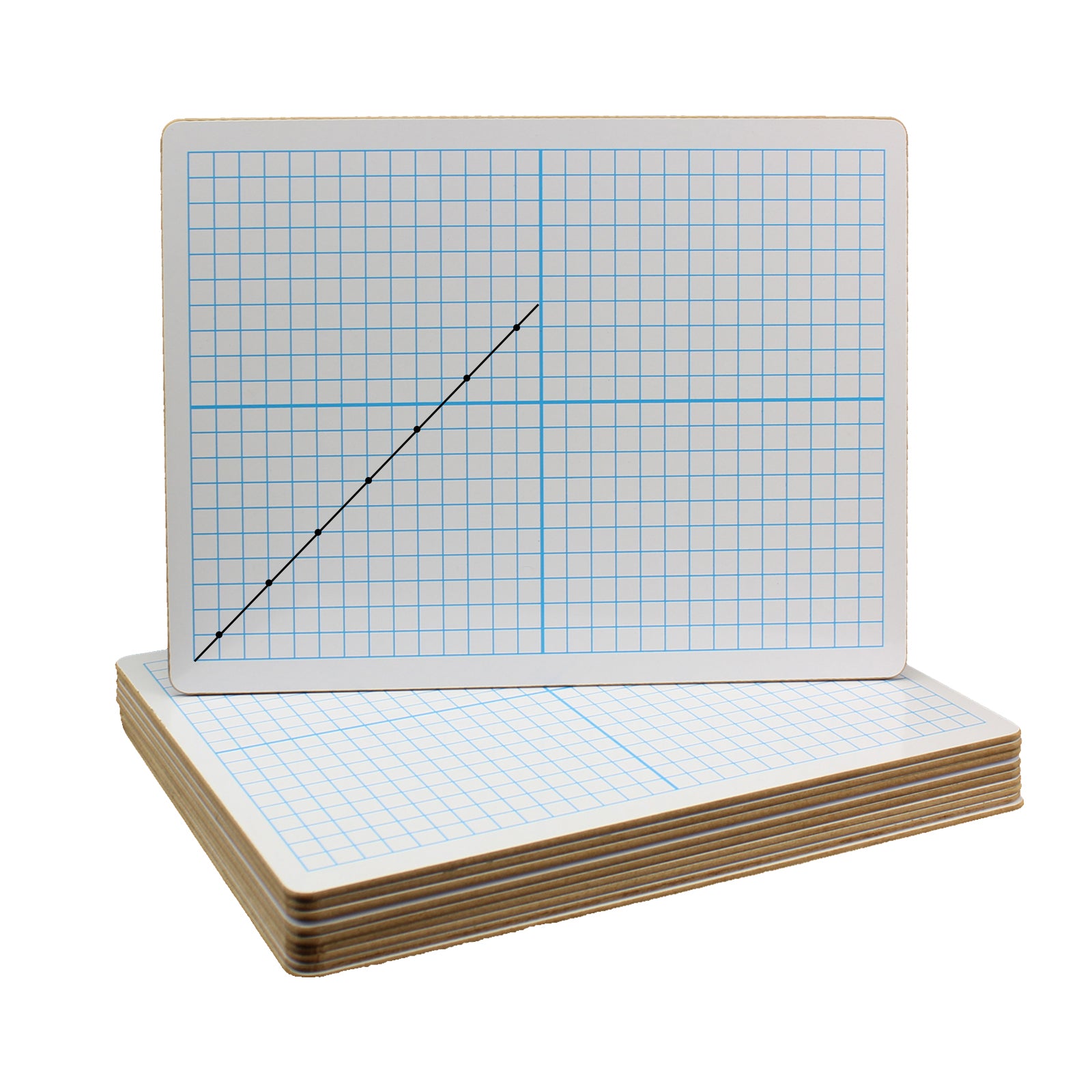 X Y Axis Dry Erase Board, Dual Sided, 9"W x 12"L, Pack of 12