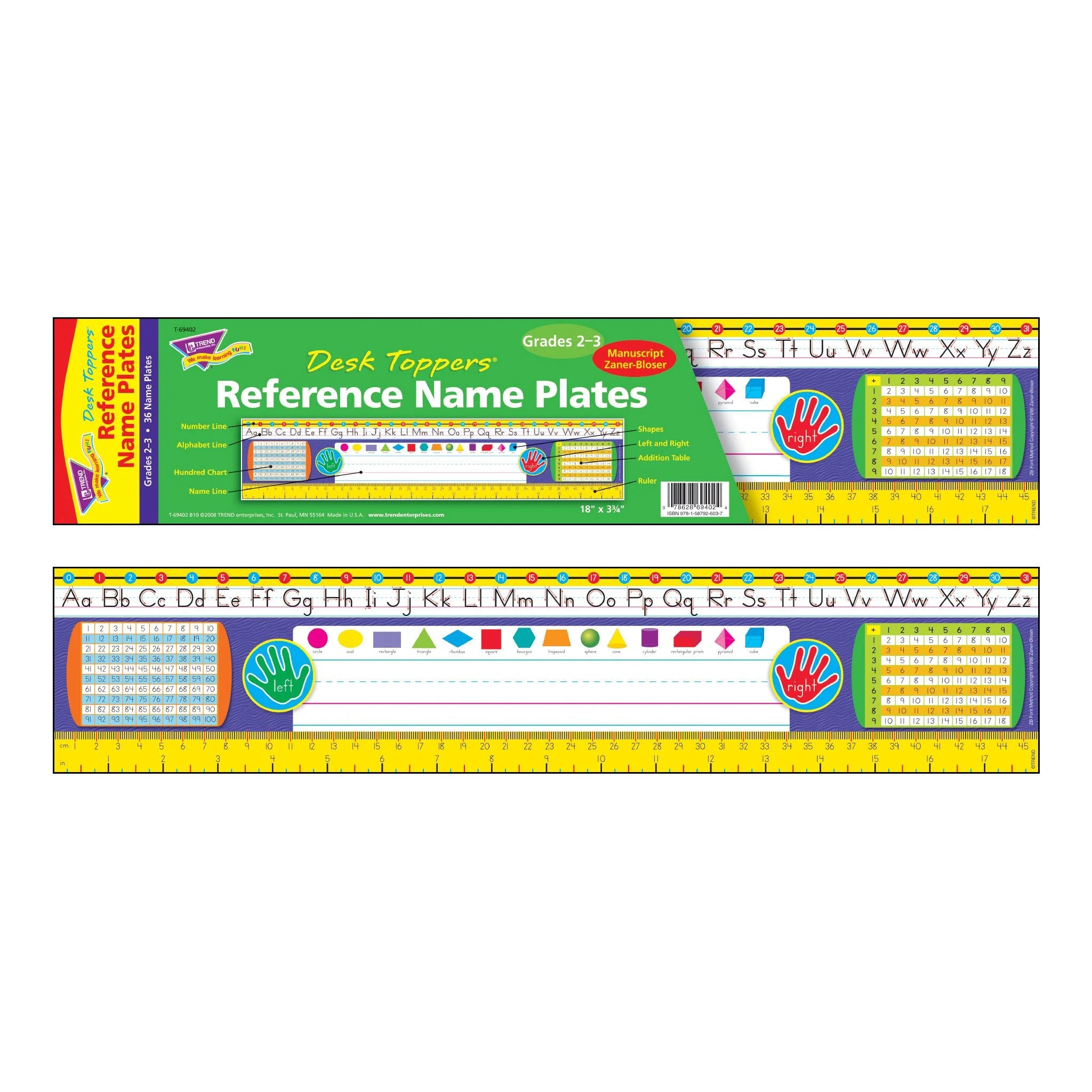 Gr. 2-3 Zaner-Bloser Desk Toppers® Ref. Name Plates, 36 ct