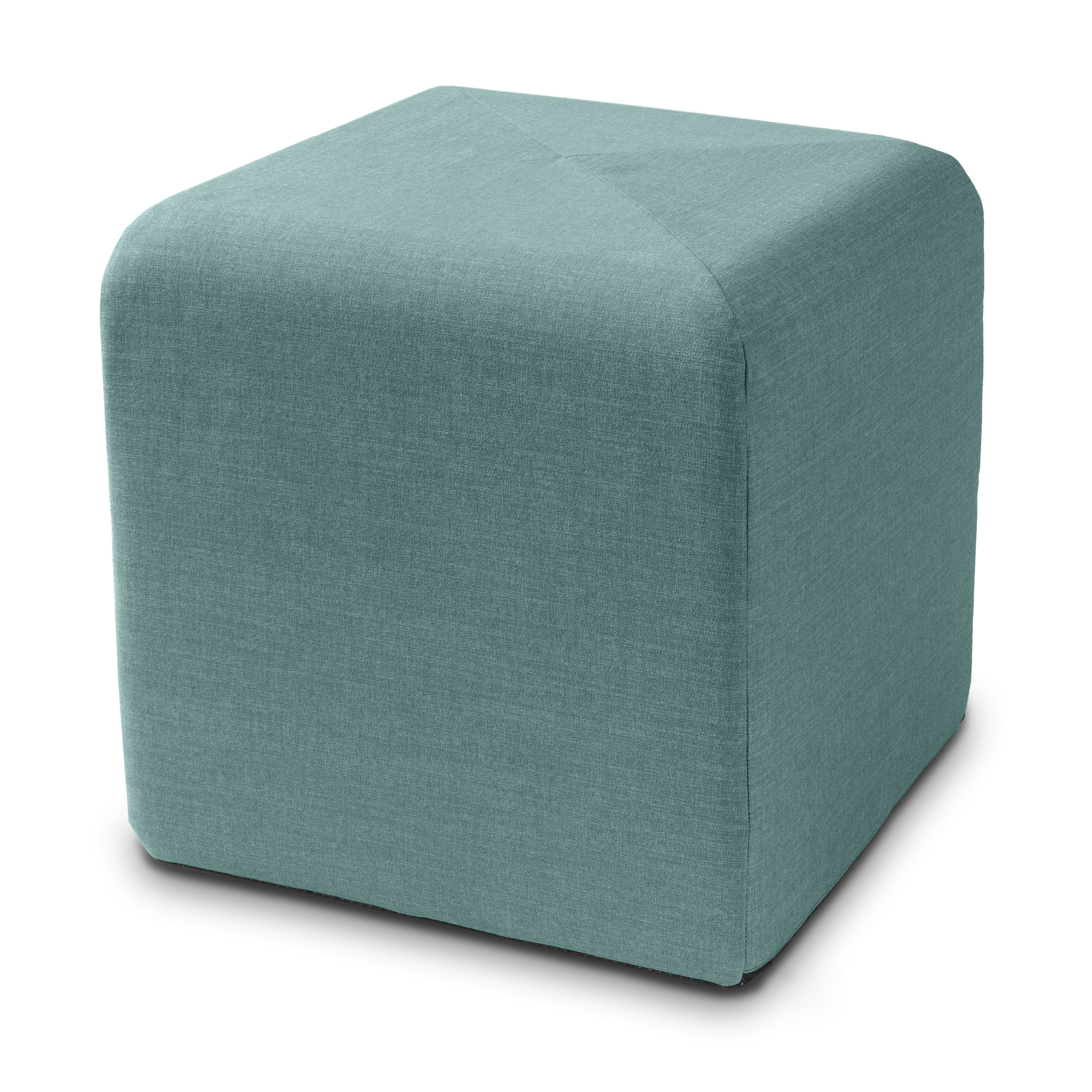 Jaxx Monroe Square Foam Ottoman with Stain Resistant Performance Fabric, Small (18 x 18), Lagoon