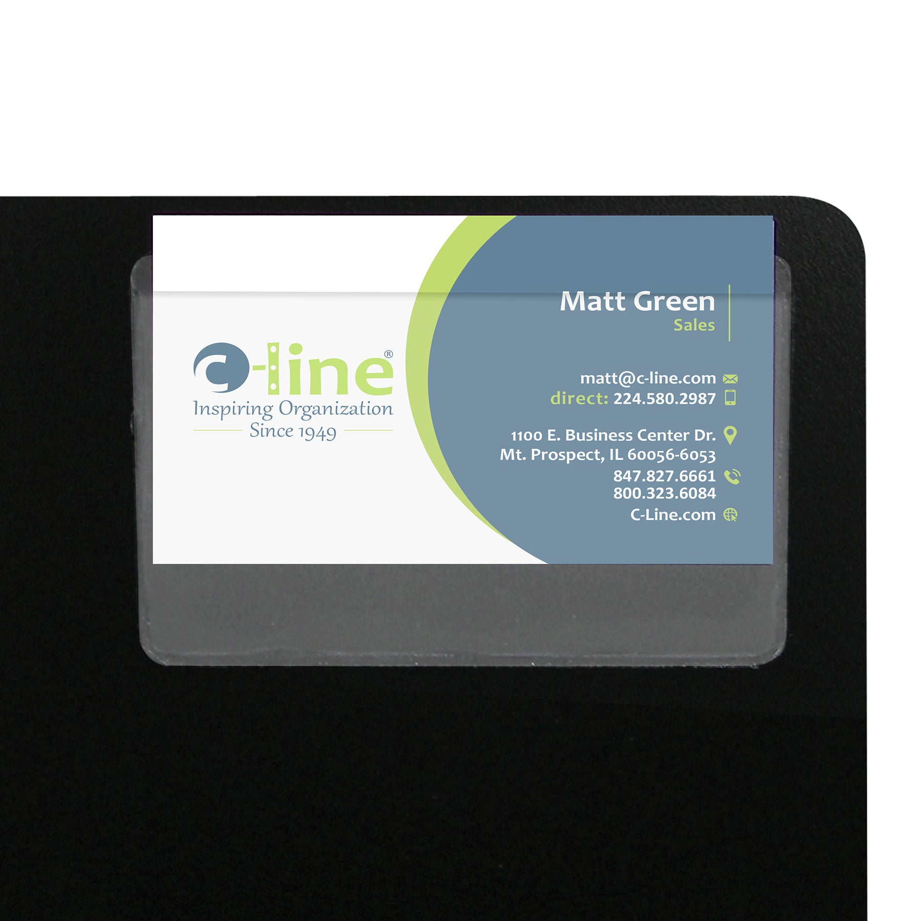 Self-Adhesive Business Card Holder, Top Load, 2 x 3-1/2, Pack of 10