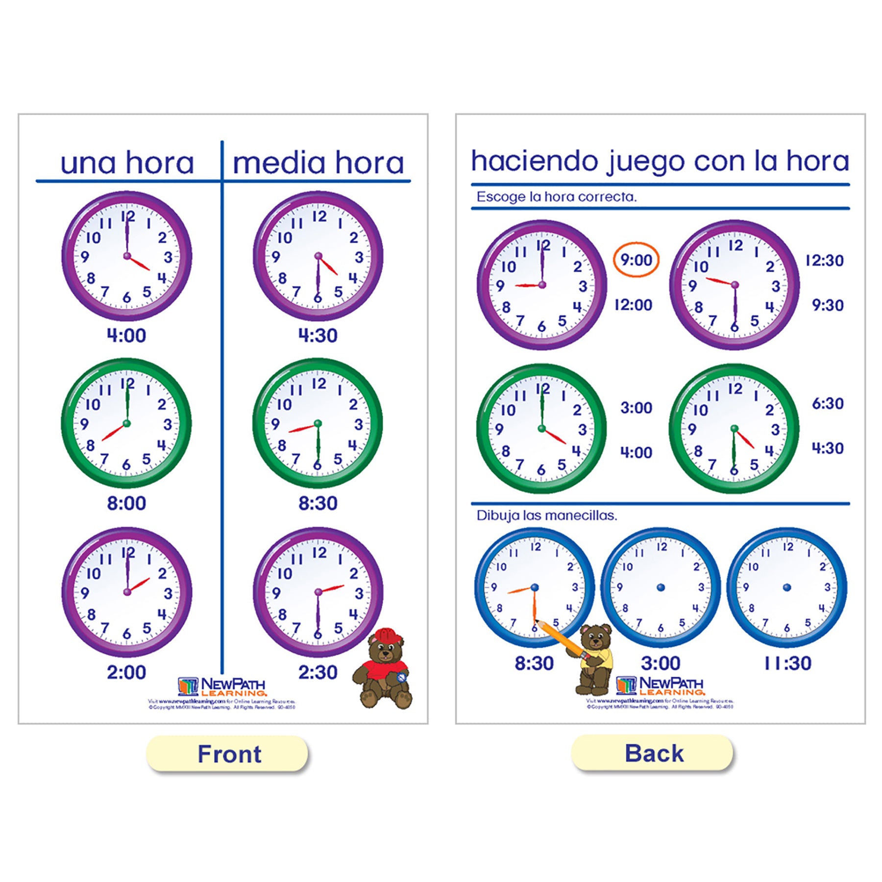 Time & Money Bulletin Board Charts, Set of 6, Spanish Edition