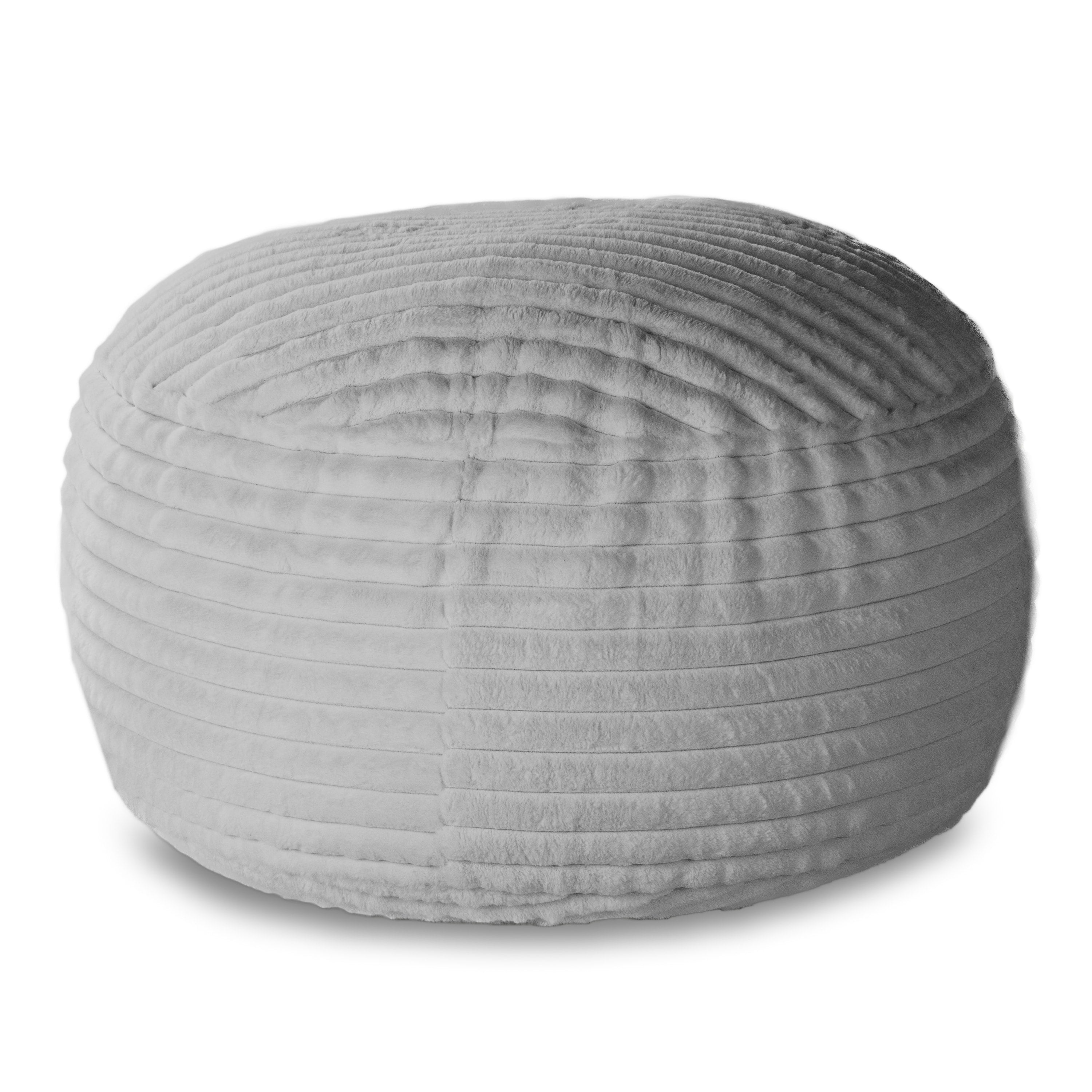 Jaxx 5 Foot Saxx Bean Bag Chair for Adults - Luxe Faux Fur, Mondo Midnight Blue