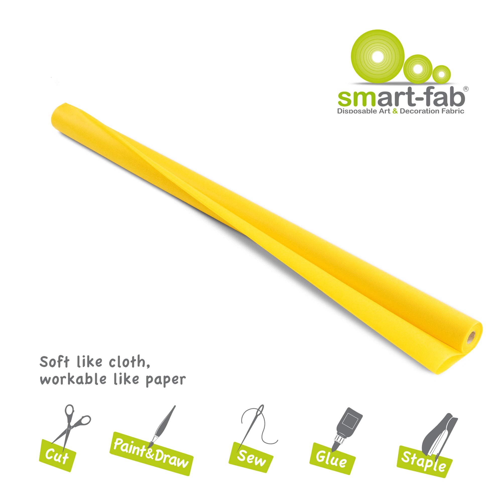 Art & Decoration Fabric Roll, 48" x 40', Yellow