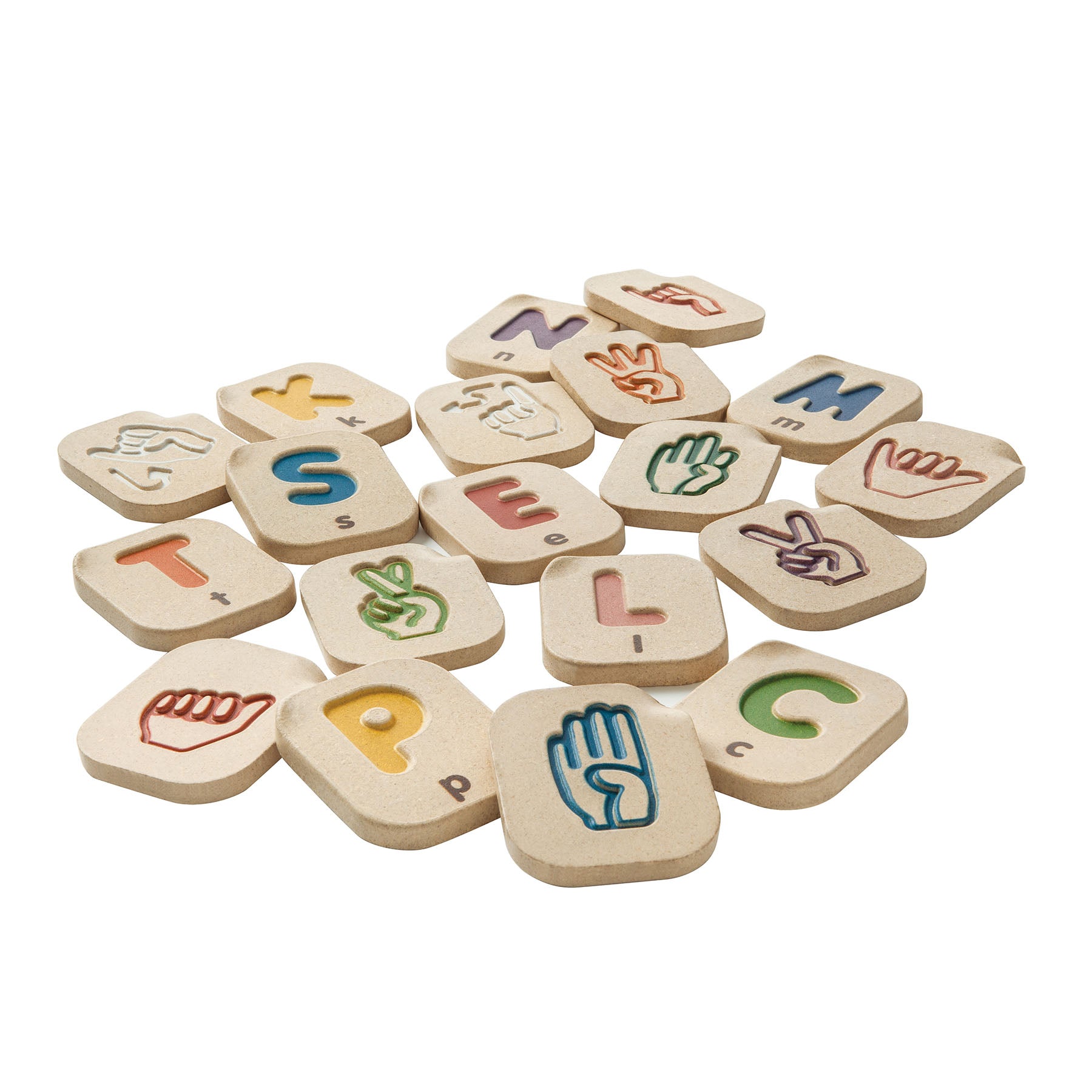 Wooden Hand Sign Alphabet A-Z Tiles
