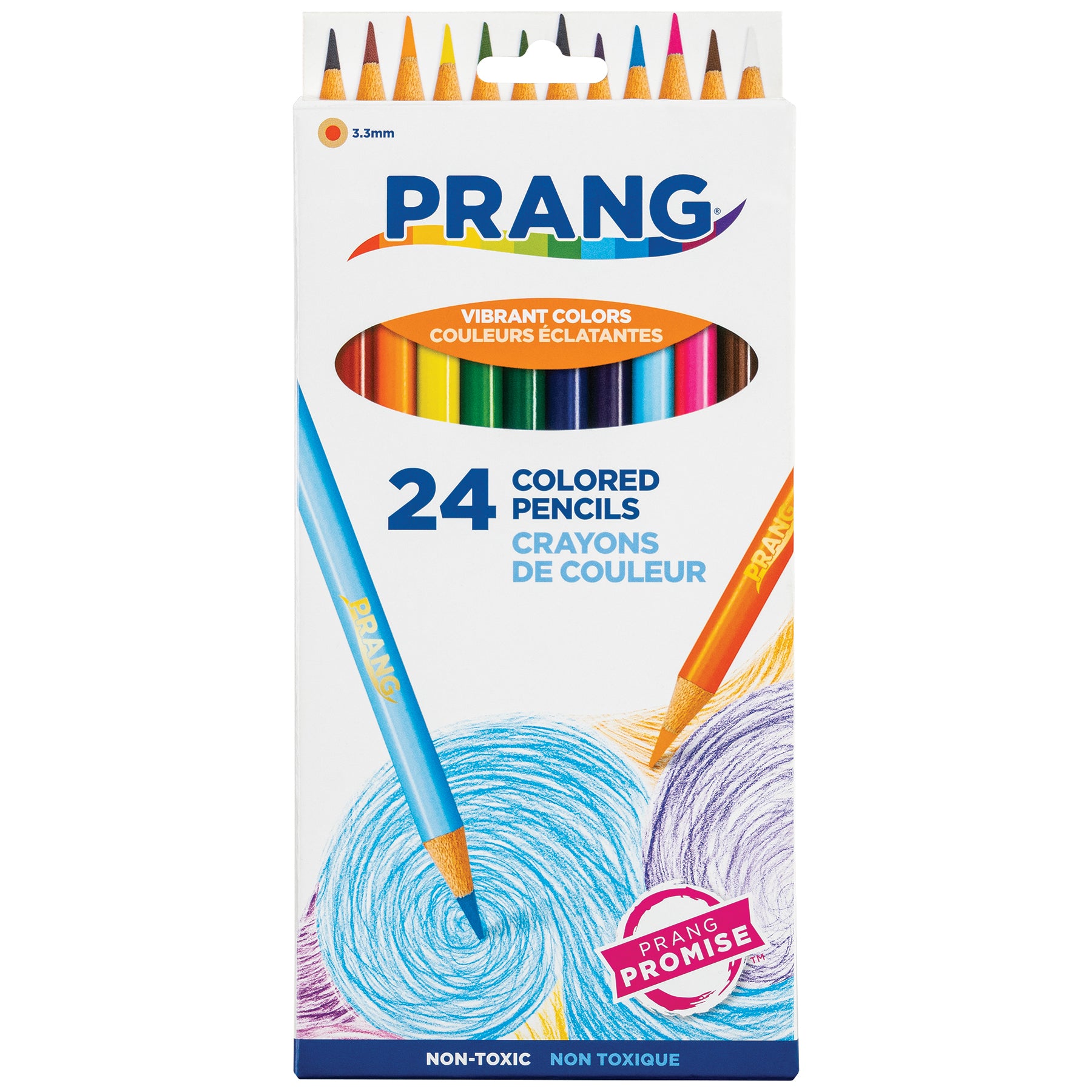 Thick Core Colored Pencils, Assorted Colors, 3.3 mm core, 24 Count