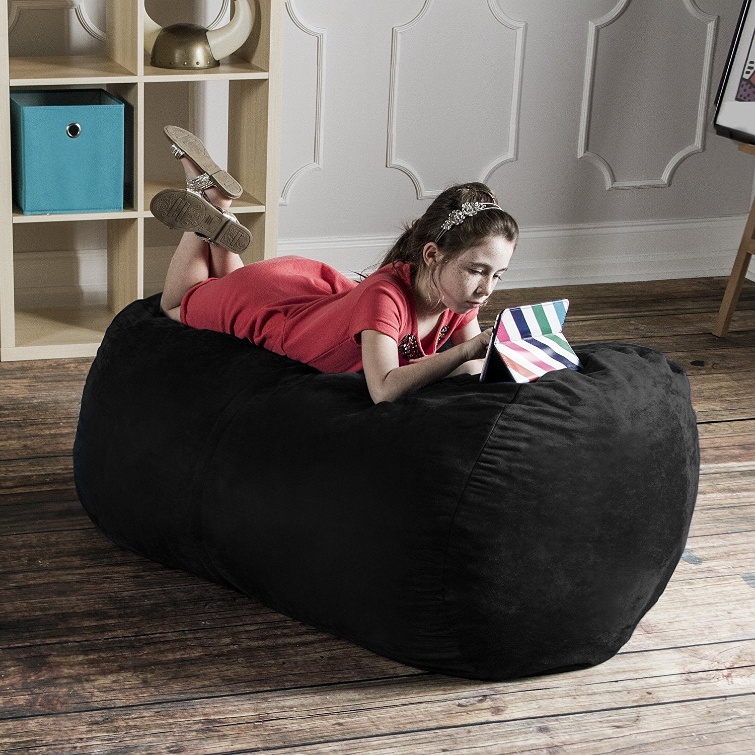 Jaxx Sofa Saxx 4-foot Bean Bag Lounger, Black