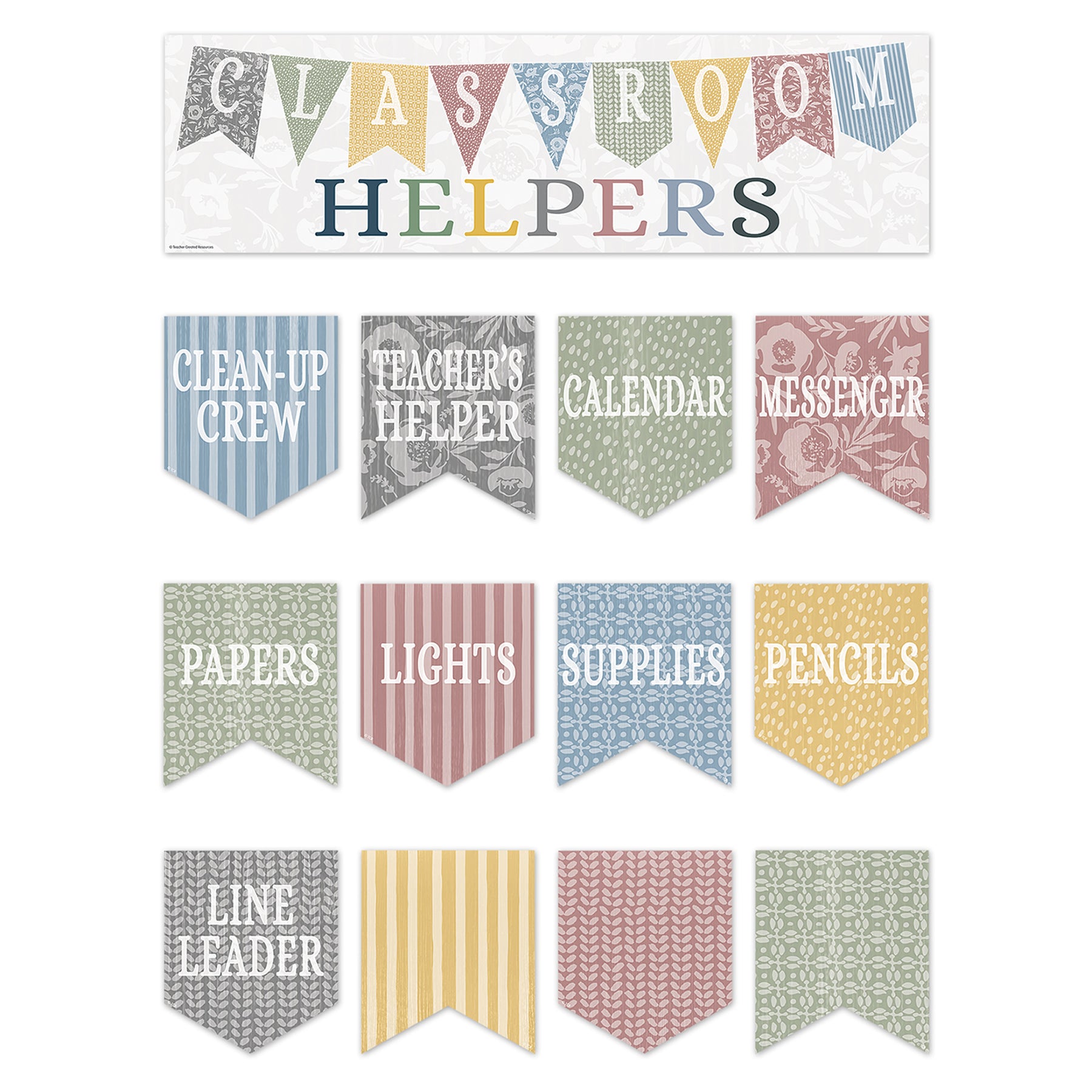 Classroom Cottage Classroom Helpers Mini Bulletin Board Set, 48 Pieces