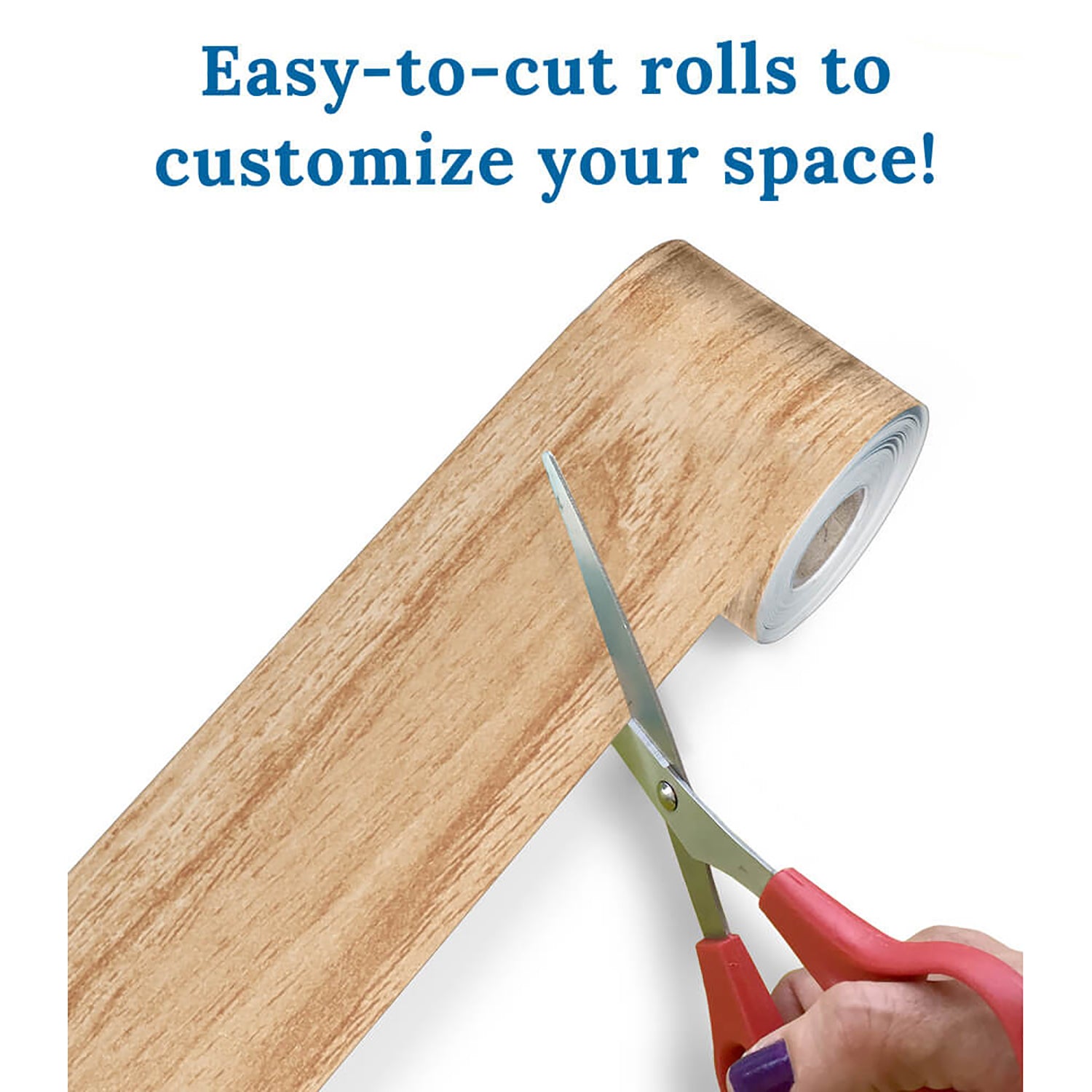 Grow Together Light Wood Grain Rolled Straight Bulletin Board Borders, 65 Feet