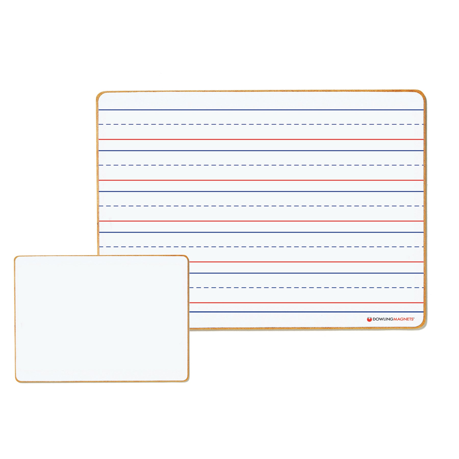Double-Sided Magnetic Dry-Erase Board, Lined-Ruled/Blank, 12" x 8.75", Pack of 2