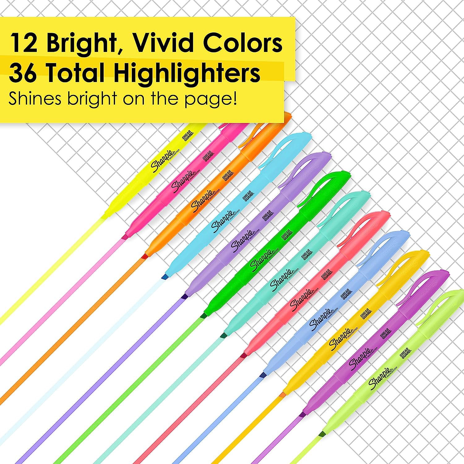 Pocket Highlighters, Assorted, Pack of 36