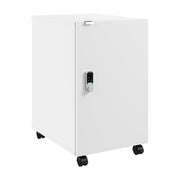 Bush Business Furniture Assure Mobile File Cabinet with Drawer, Door, and Keypad Lock in White - 15.65" Width x 20.24" Depth x 25.91" Height