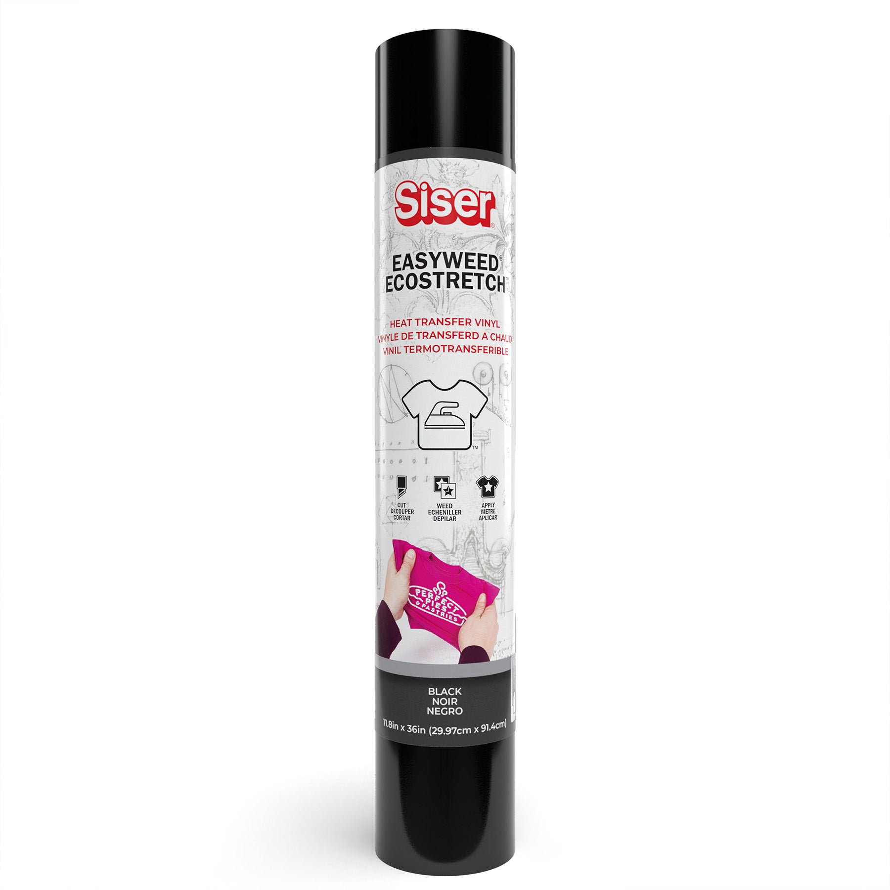 Easyweed Ecostretch HTV Heat Transfer Vinyl, 36", Black