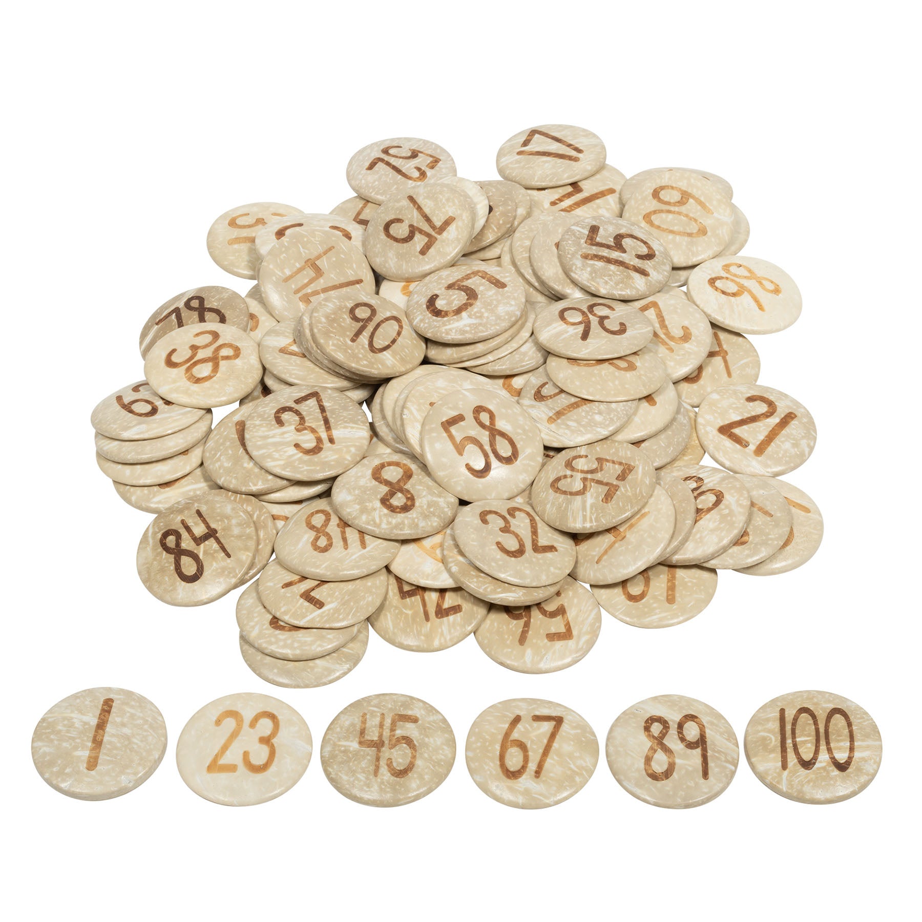 Coconut Numbers, Large, 1-100, Set of 100