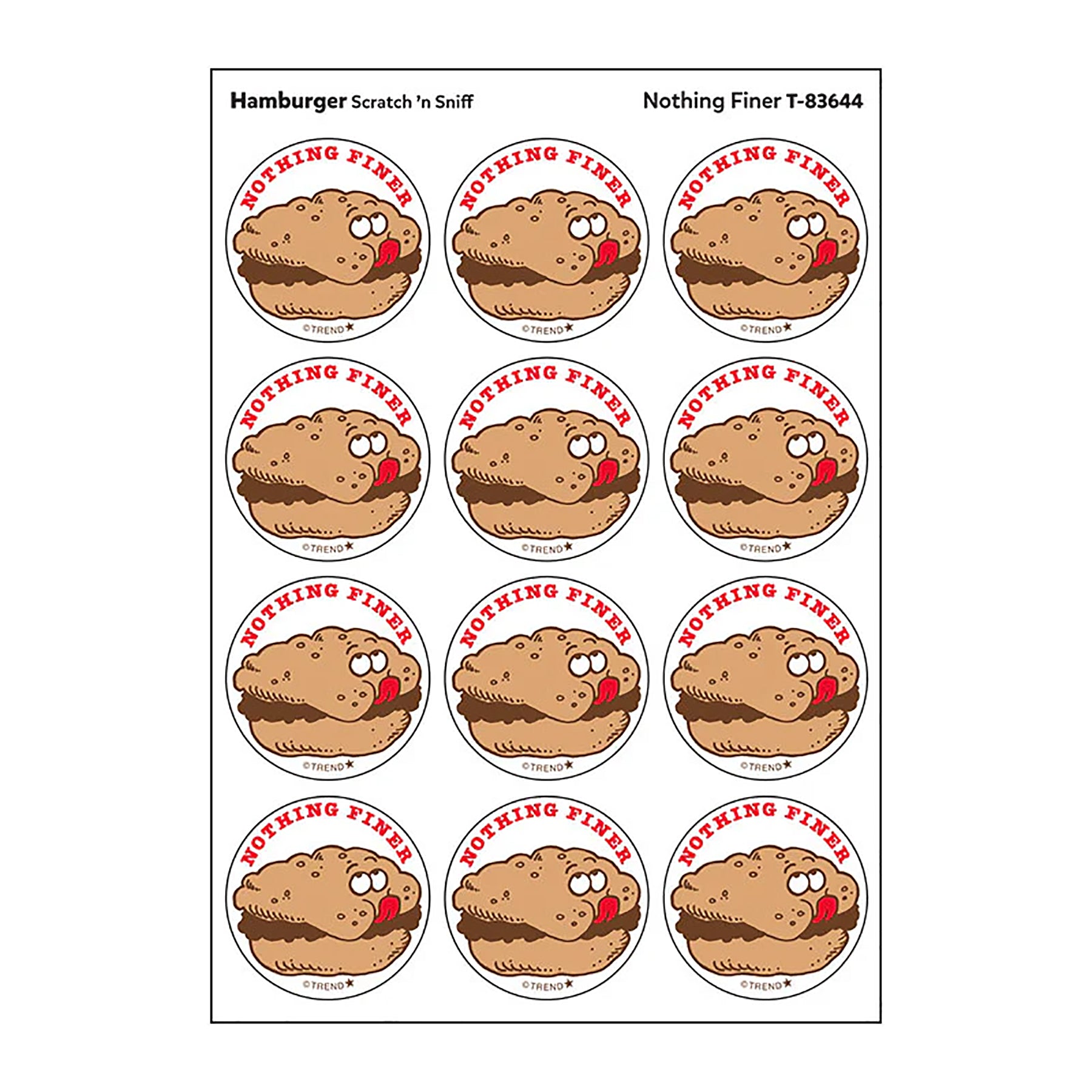 Nothing Finer/Hamburger scent Retro Scratch 'n Sniff Stinky Stickers®, 24 Per Pack, 6 Packs