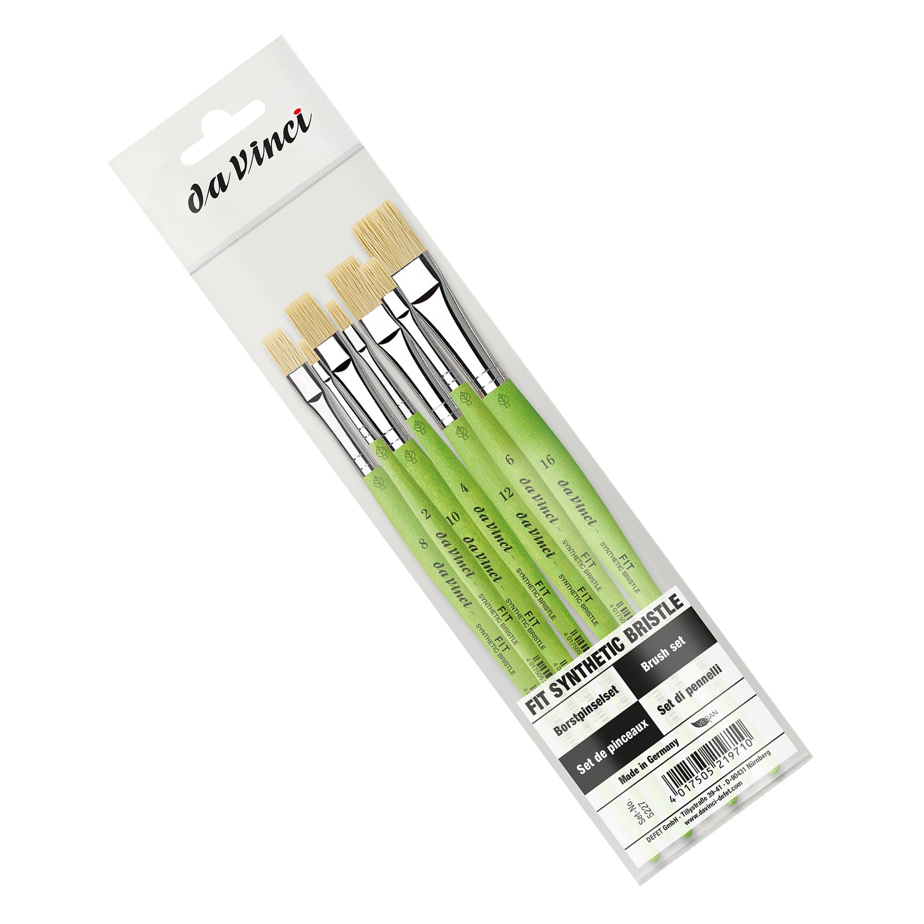 FIT Synthetics Student Brushes, Synthetic, Acrylic & Oil, Flat, Series 379, 7 Brush Set
