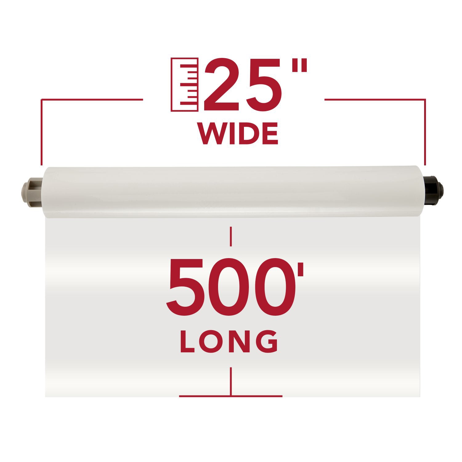 EZ Load Gray End Cap Laminating Roll Film, Gloss, 25" x 500', 1.5 mil, 2 Rolls