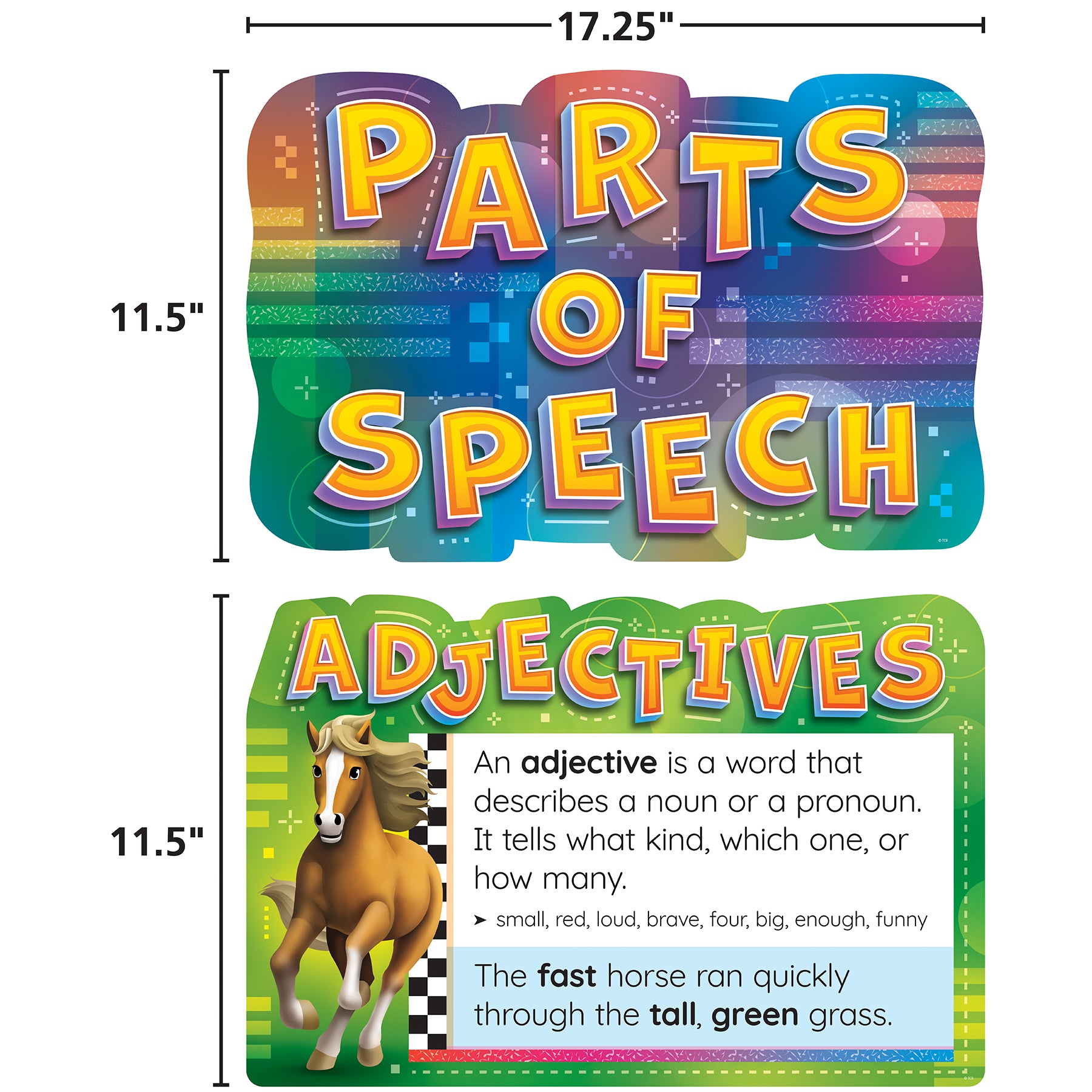 Parts of Speech Bulletin Board Set, 10 Pieces