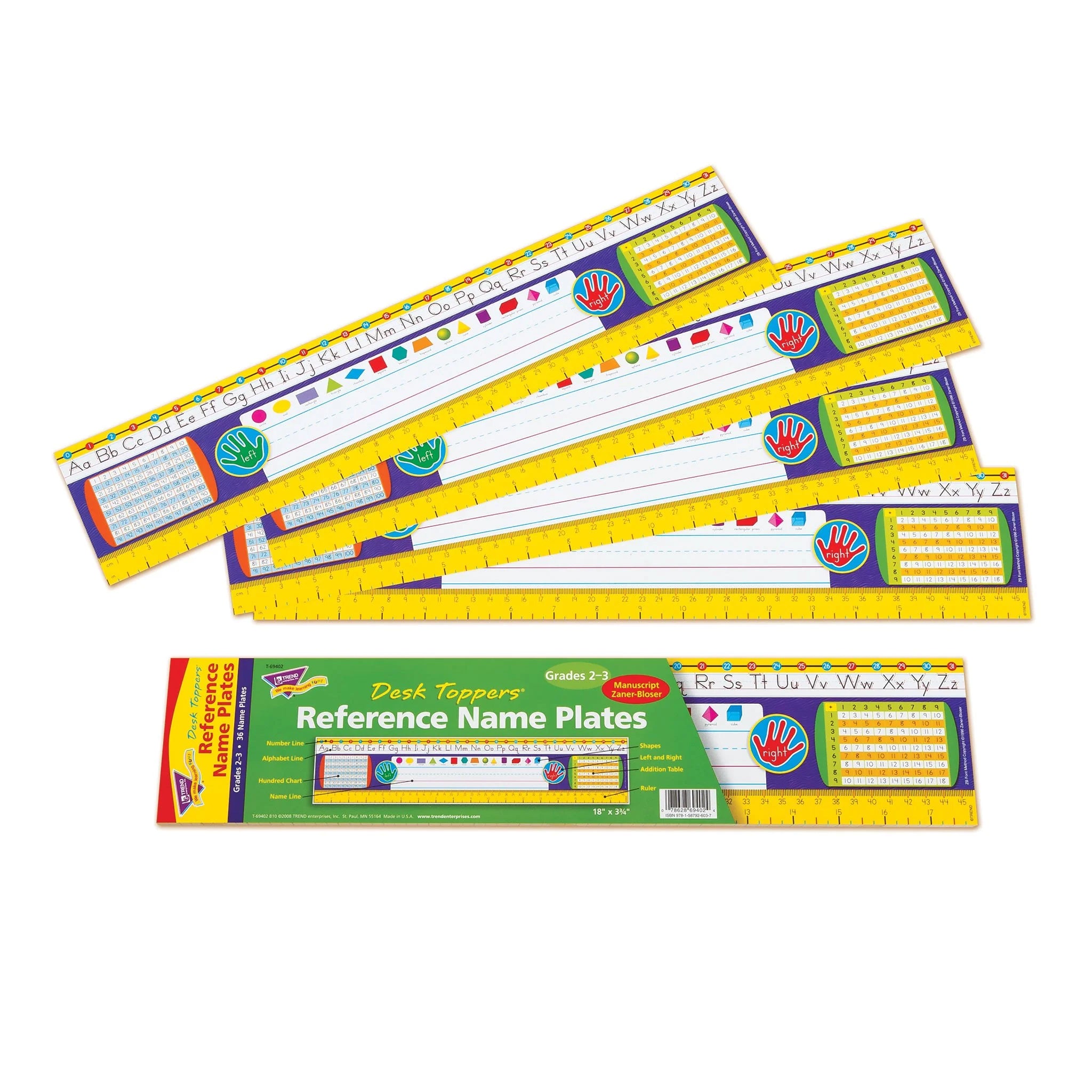 Gr. 2-3 Zaner-Bloser Desk Toppers® Ref. Name Plates, 36 ct