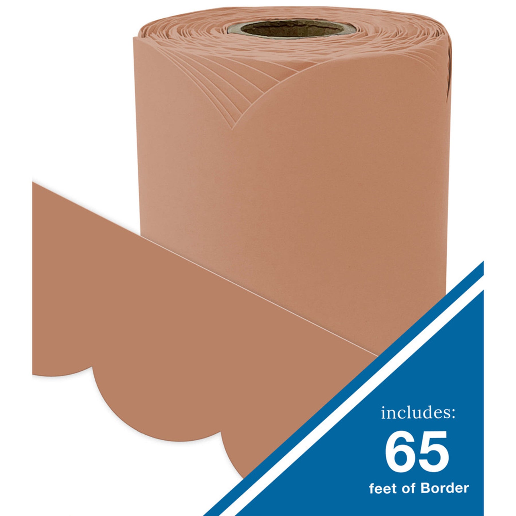 Rolled Scalloped Bulletin Board Border, Cinnamon Spice, 65 Feet