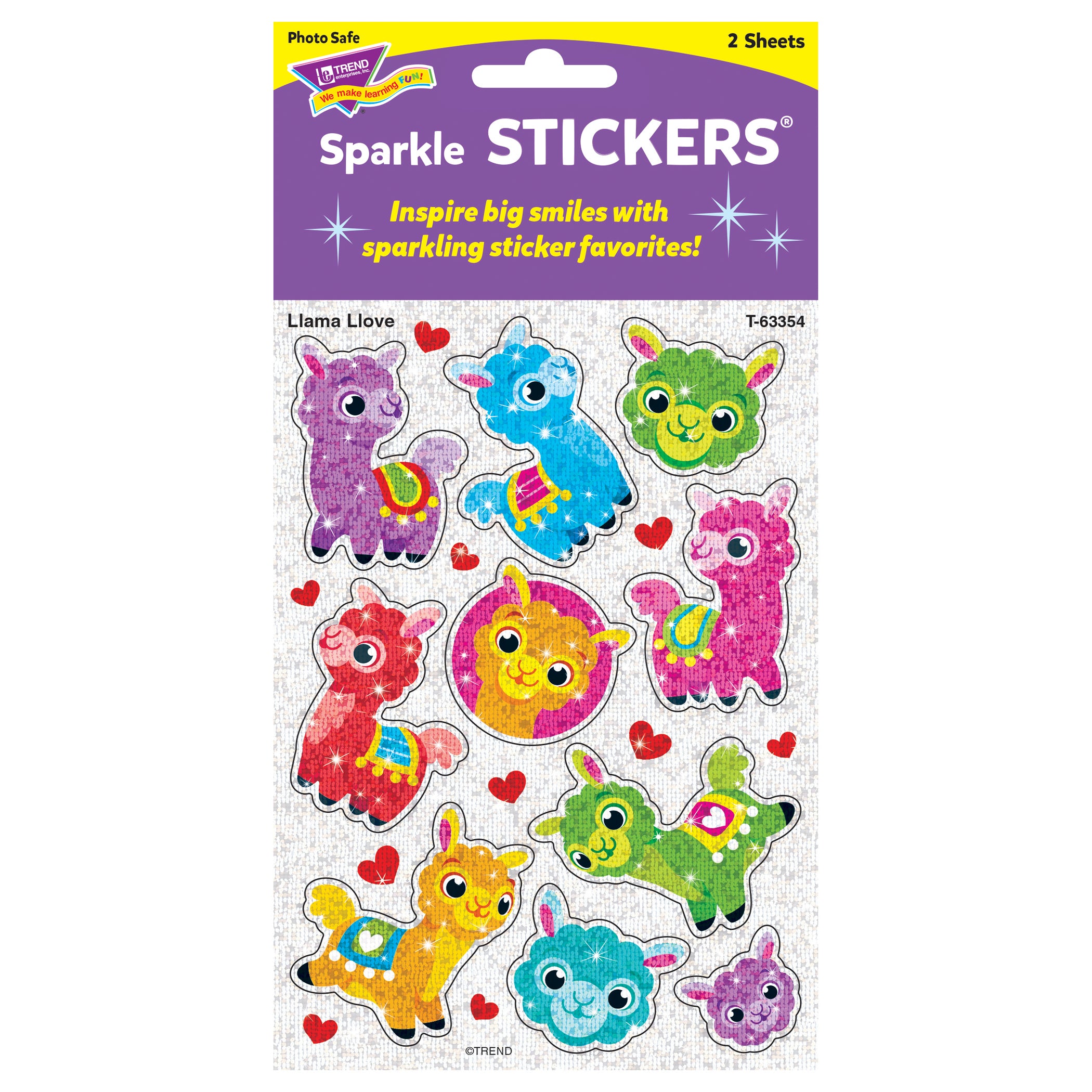 Llama Llove Sparkle Stickers®, 20 Count