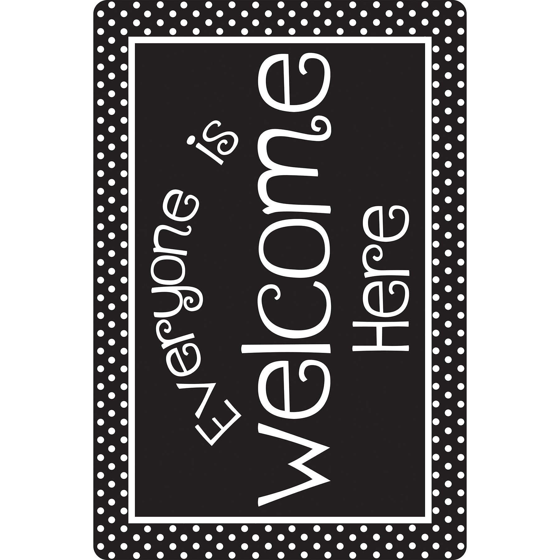 Computer Mouse Pad, 8" x 10", Everyone is Welcome Here, BW Dots