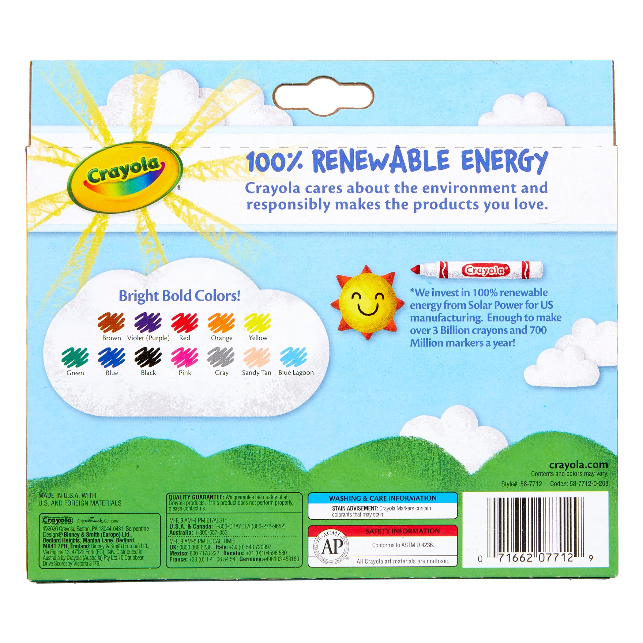 Broad Line Markers, Assorted Colors, 12 Count