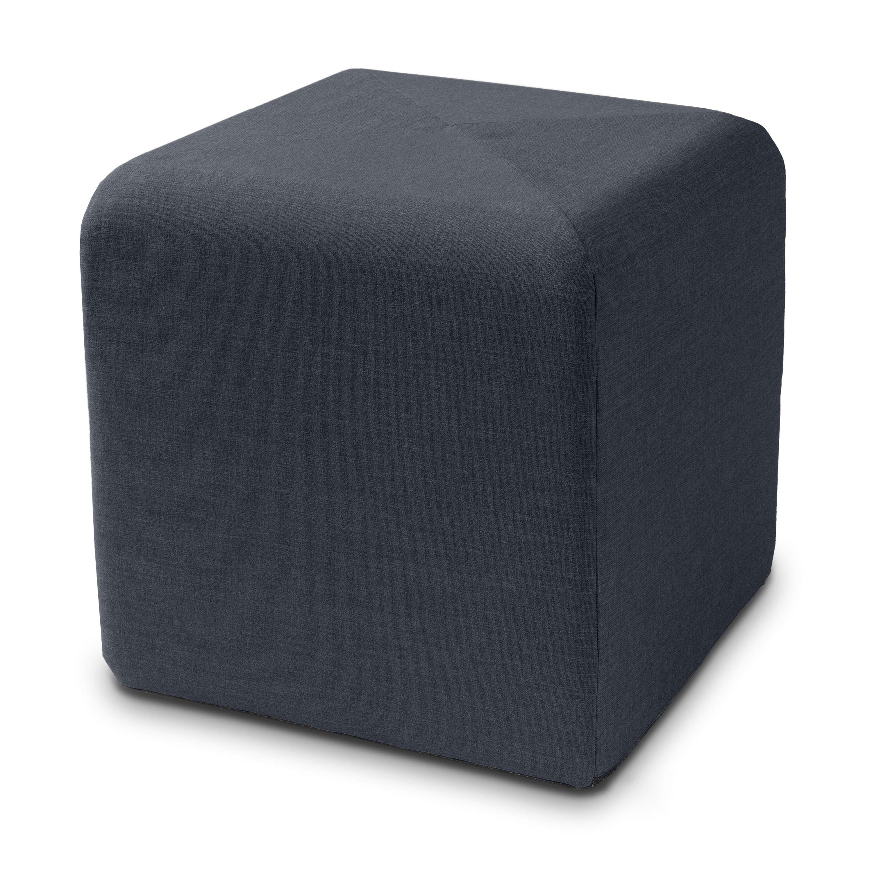 Jaxx Monroe Square Foam Ottoman with Stain Resistant Performance Fabric, Small (18 x 18), Blue Denim