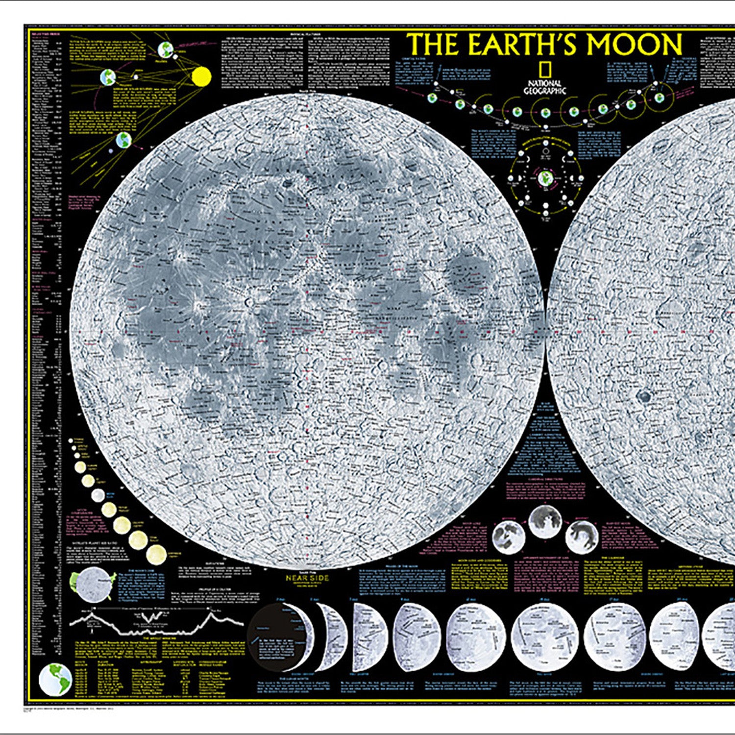 Earth's Moon Map, Laminated, 42.5" x 28.5"