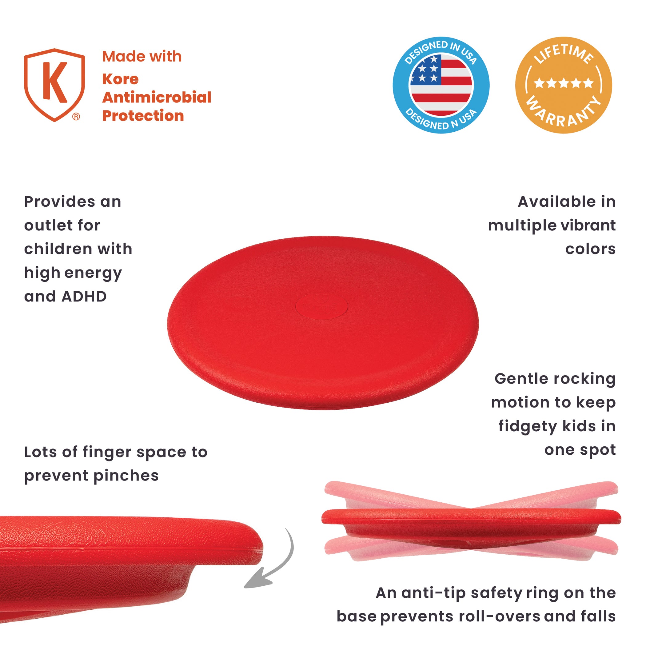 Floor Wobbler® Sitting Disc/Balance Disc, Red