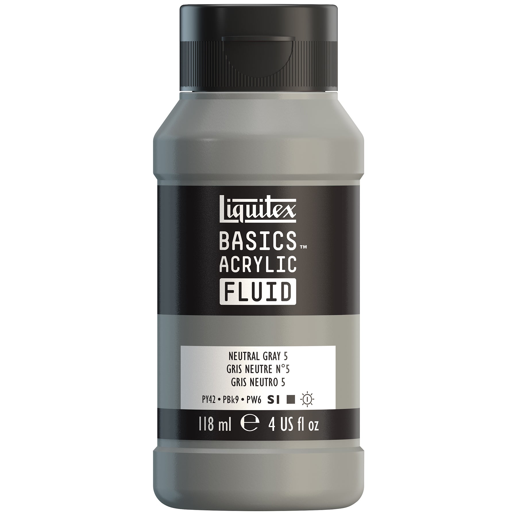 LQ BASICS Acrylic Fluid 118ml Bottle -  Neutral Grey 5