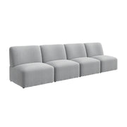 Bush Business Furniture Assemble Modular 4 Seater Sectional Lounge Sofa in Fog Fabric - 119.68" Width x 30.51" Depth x 29.92" Height