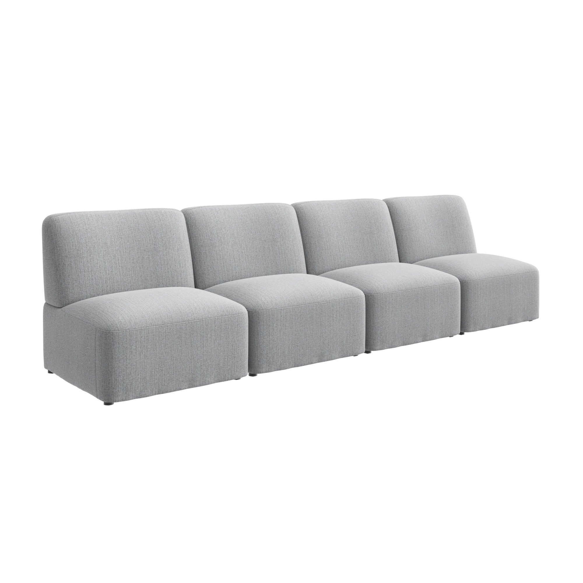 Bush Business Furniture Assemble Modular 4 Seater Sectional Lounge Sofa in Fog Fabric - 119.68" Width x 30.51" Depth x 29.92" Height