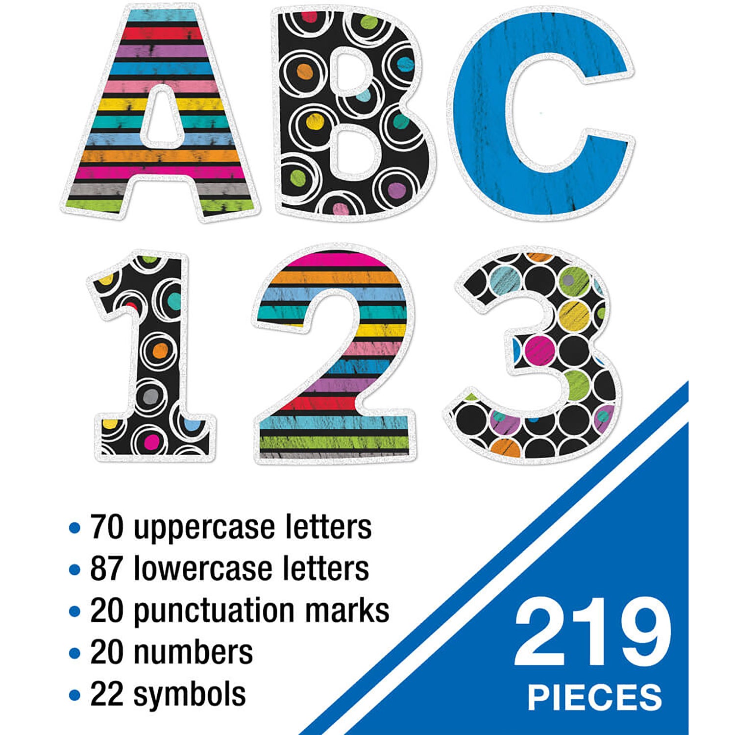 Colorful Chalkboard Combo Pack EZ Letters, 219 Pieces