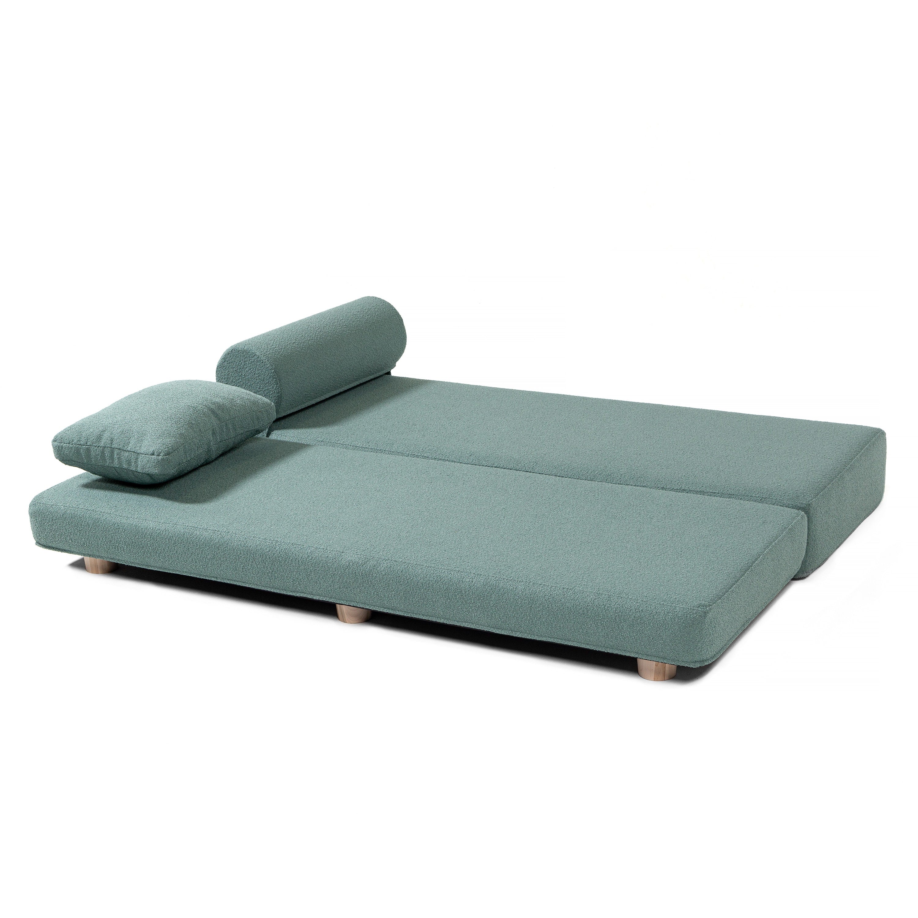 Jaxx Caya 4-in-1 Large Bed Bench, Giant Ottoman, Dining Bench, and Yoga and Massage Platform, King, Boucle Dark Grey