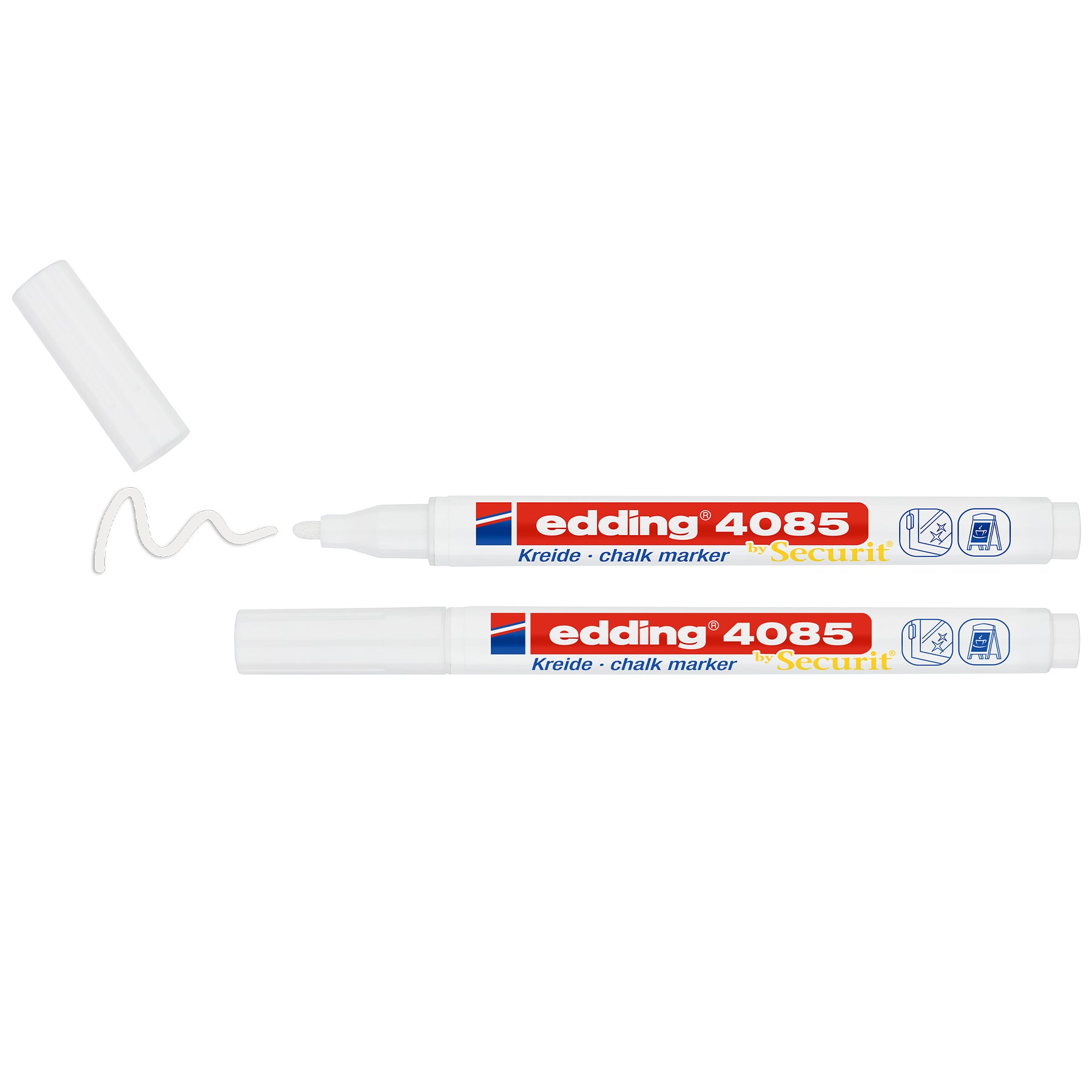 edding 4085 Chalk Marker Blister 2pk - White