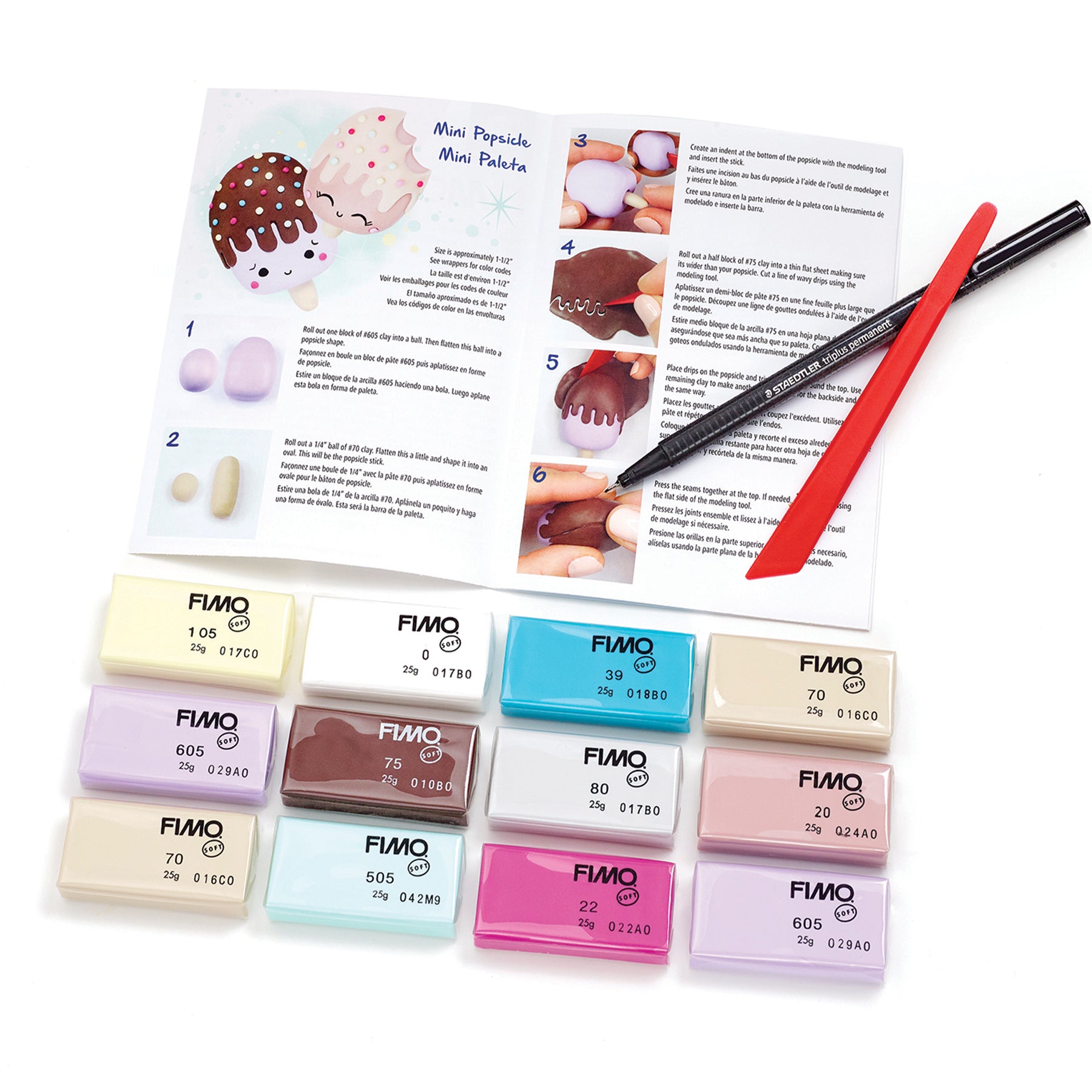 FIMO® Soft Modeling Clay, Foodie Fun, 0.88 oz, Set of 12