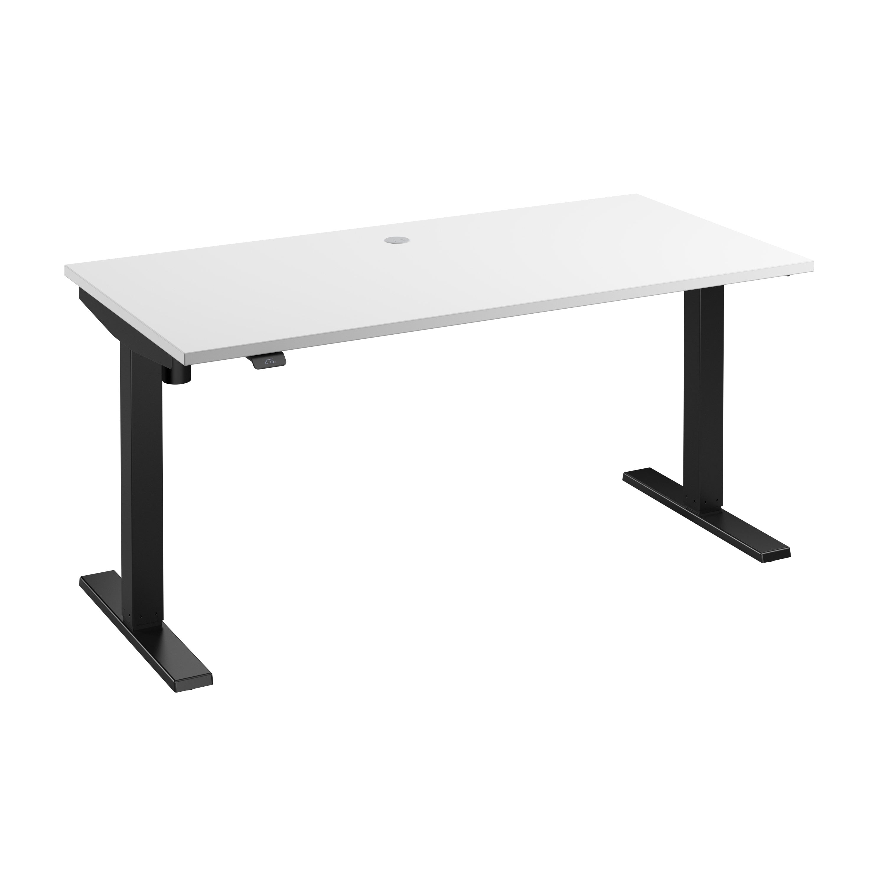 Bush Business Furniture Move 40 Series 60W x 30D Electric Height Adjustable Standing Desk in White with Black Base - 59.45" Width x 29.37" Depth x 28.17" Height