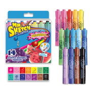 Washable Scented Markers, Chisel Tip, Assorted Colors, 14-Count