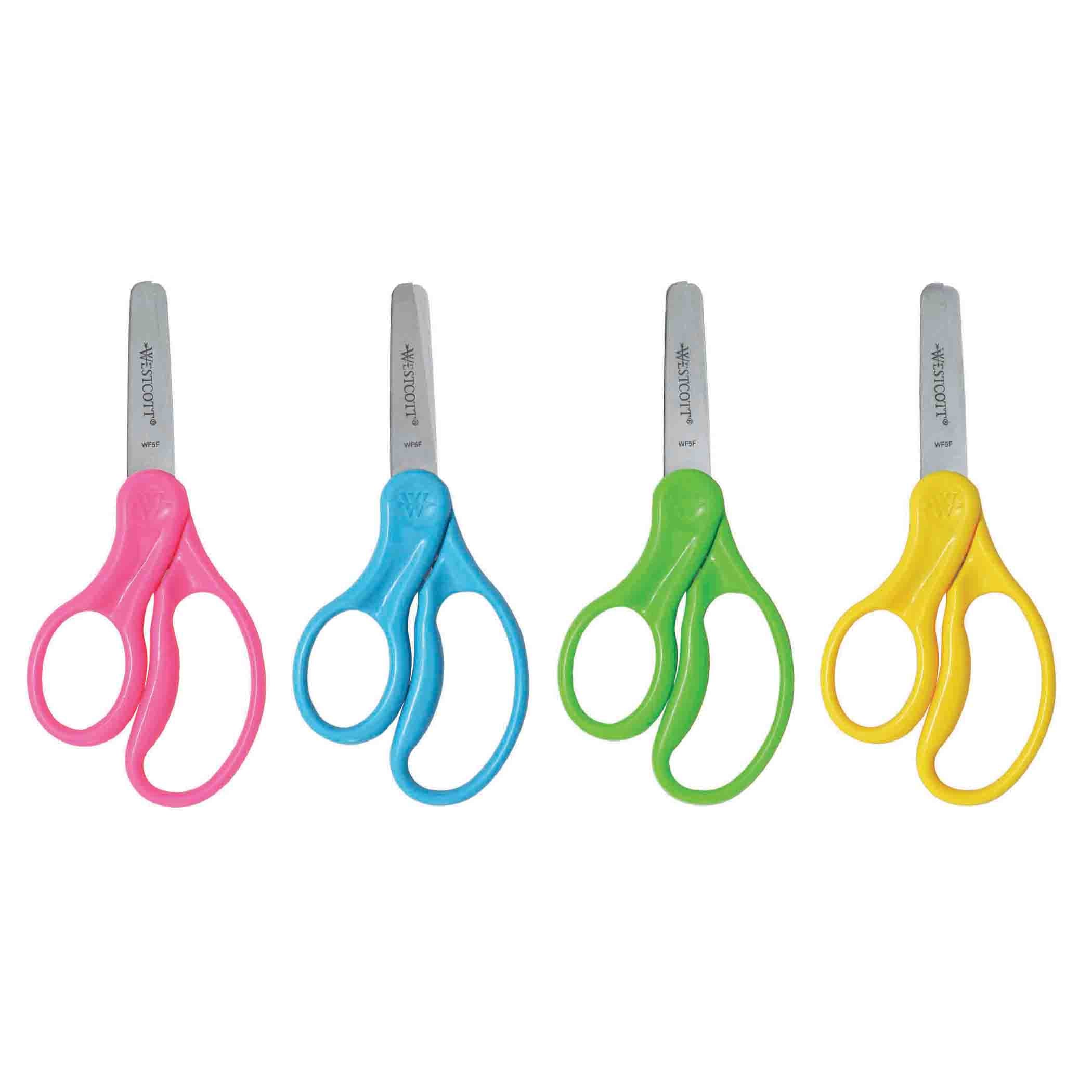 5" Lefty Hard Handle Kids Scissors, Blunt, Assorted Colors (No Color Choice)