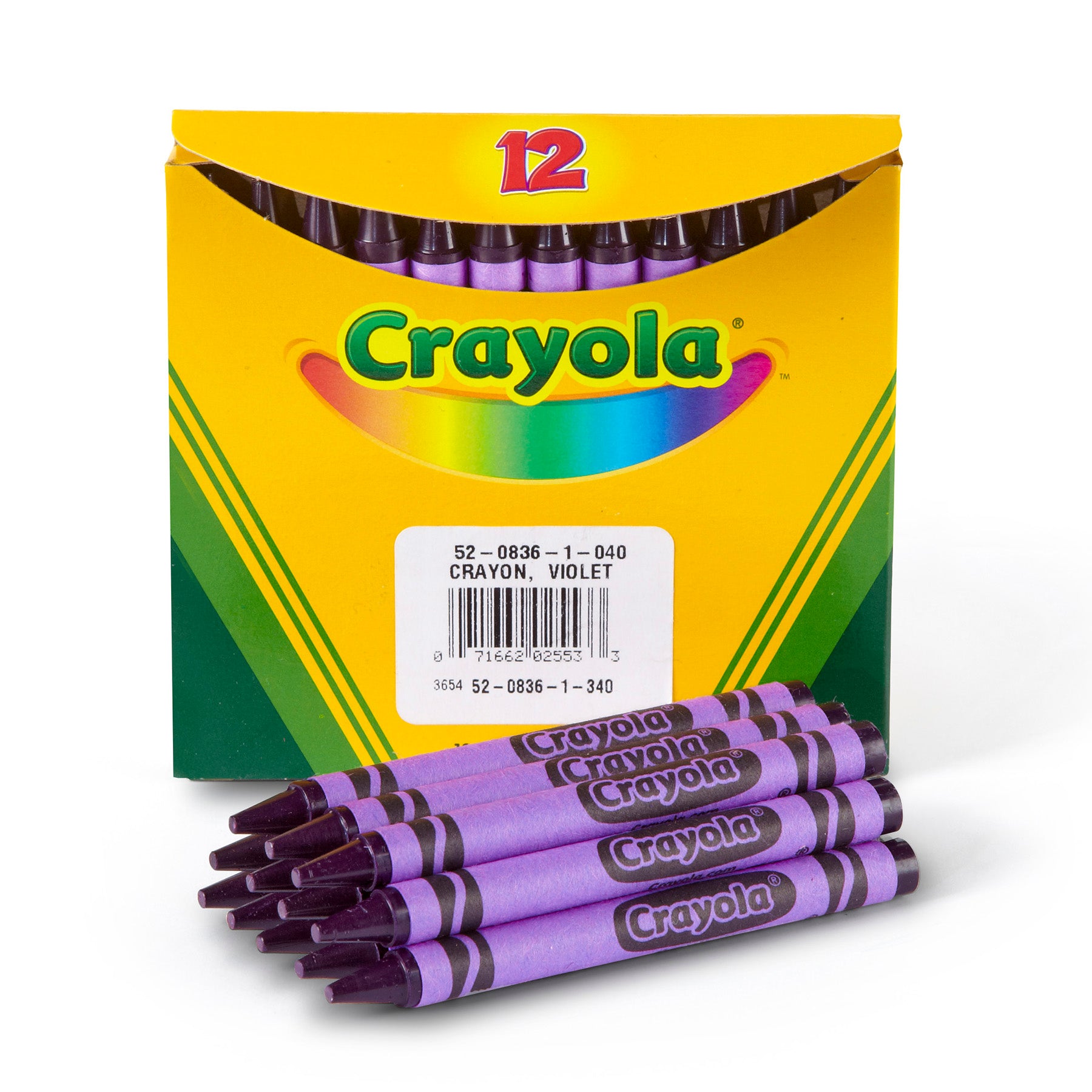 Bulk Crayons, Violet, Regular Size, 12 Count