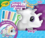 Crayola Jumbo (6 inch) Scribble Scrubbie Pets, Rory the Dino,  Posable Kids Toy, Customizable Toy, Gift