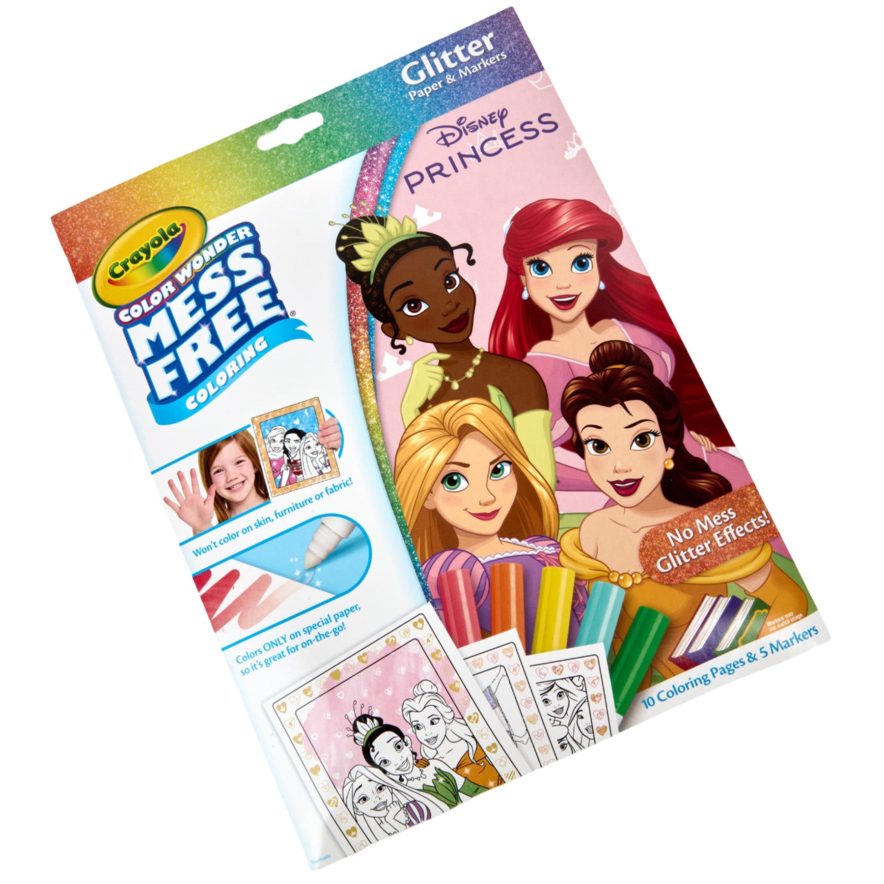 Color Wonder Glitter Coloring Pages & Markers, Princess