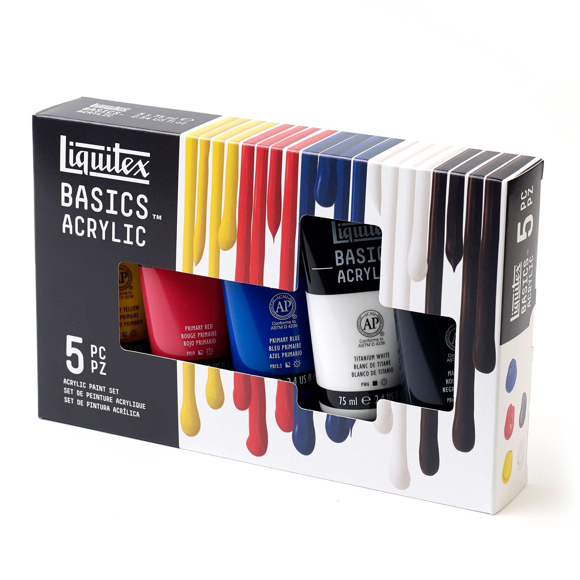 LQ BASICS Acrylic Color 5 x 75ml Tube Set