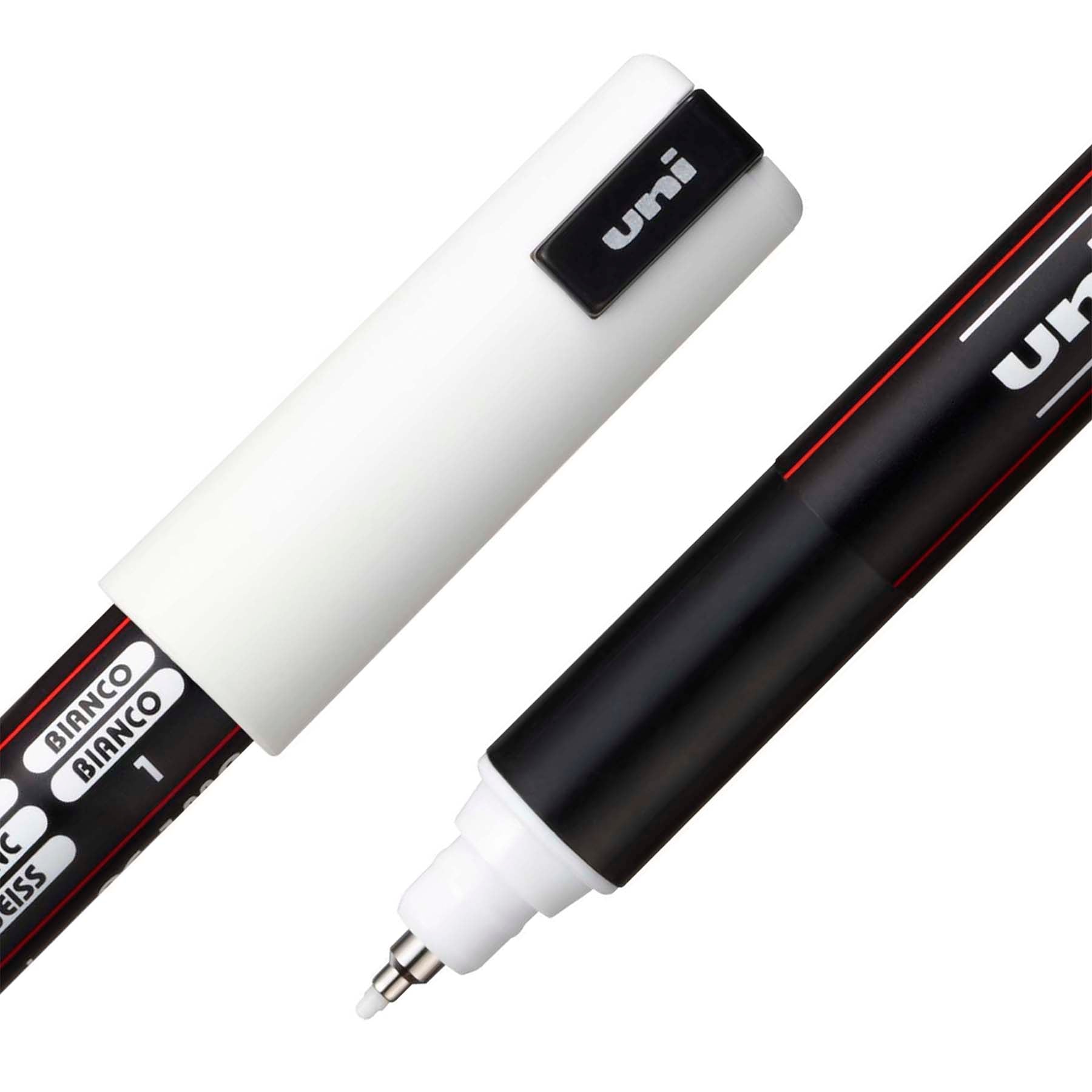 uni® POSCA PC-1MR Water-Based Paint Markers, Extra Fine Tip (0.7mm), White