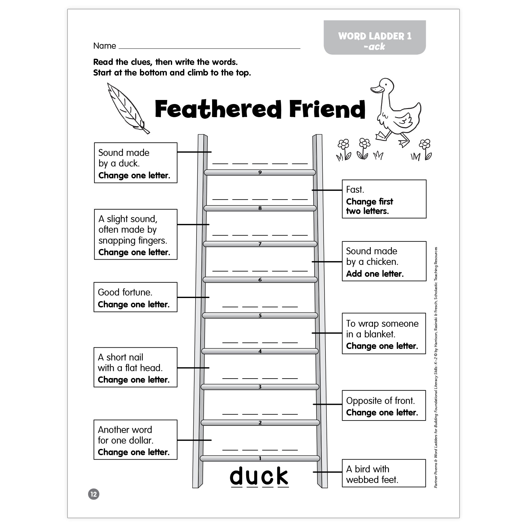 Partner Poems & Word Ladders for Building Foundational Literacy Skills: Grades K–2