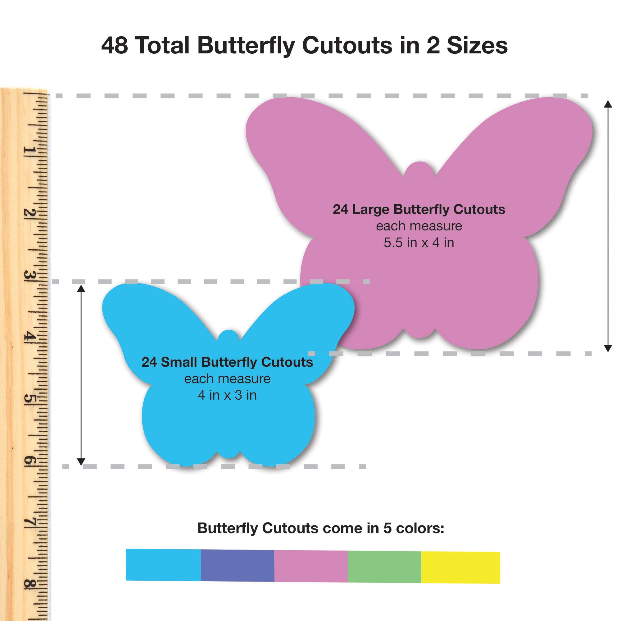 Punch Out Paper Cutouts, Spring Shapes, Leaves, Butterflies & Flowers, 240 Pieces