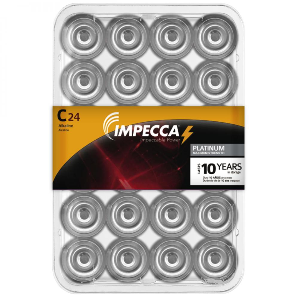 Impecca Alkaline C LR14 Platinum Batteries 24-Pack