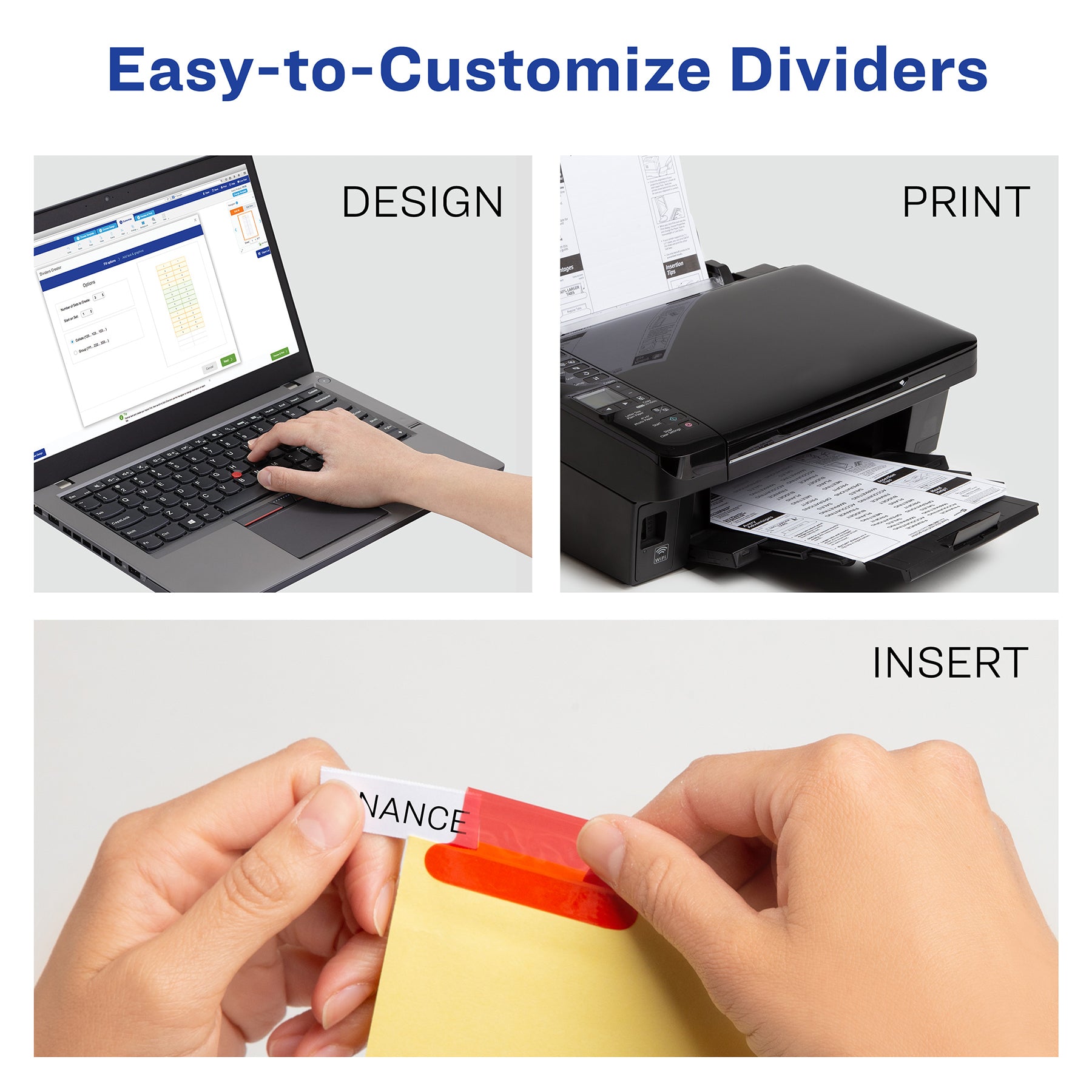Big Tab™ Insertable Dividers, Buff Paper, 8-Tab Set, Multicolor