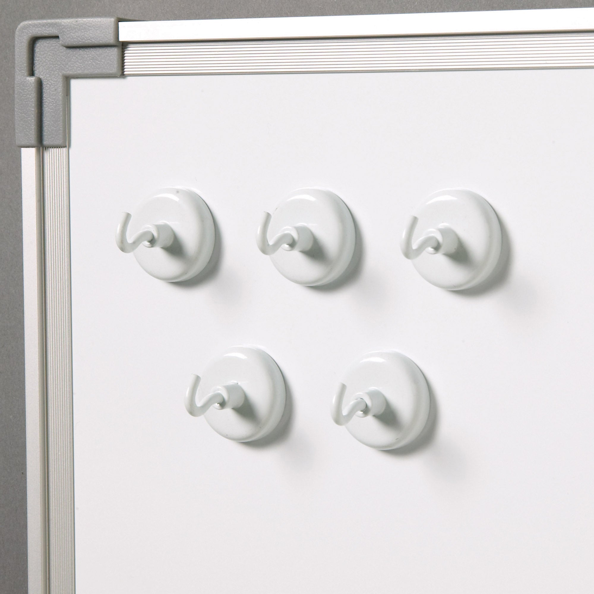 Magnetic Hooks, White, Pack of 5