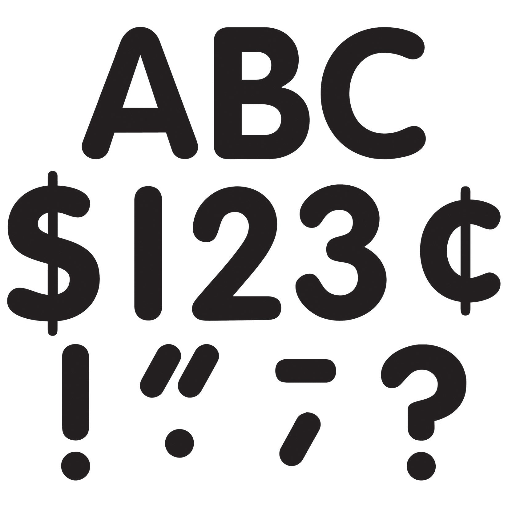 Black Classic 4" Letters Uppercase Pack